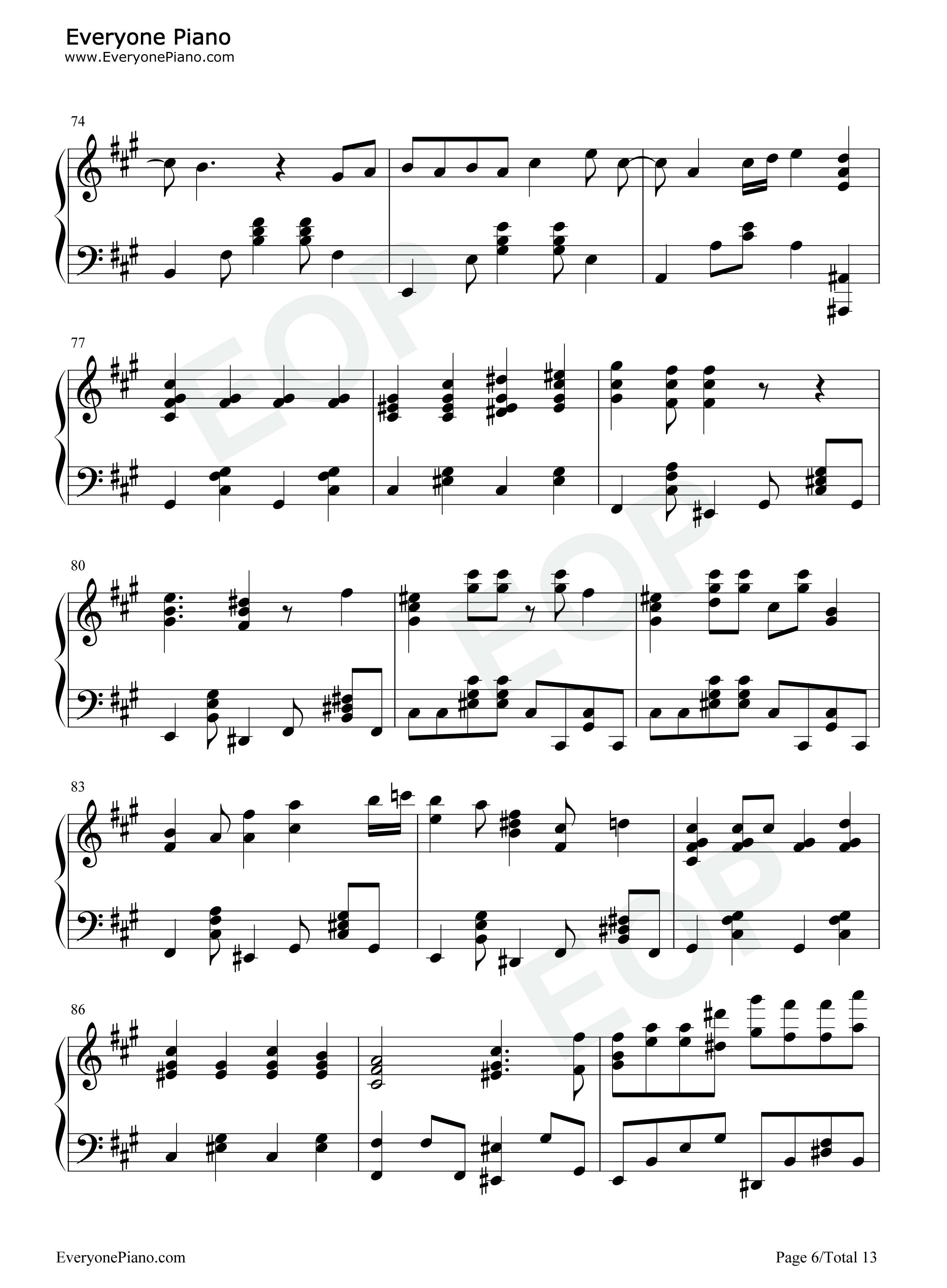 硝子の花園钢琴谱_南条爱乃_楠田亚衣奈