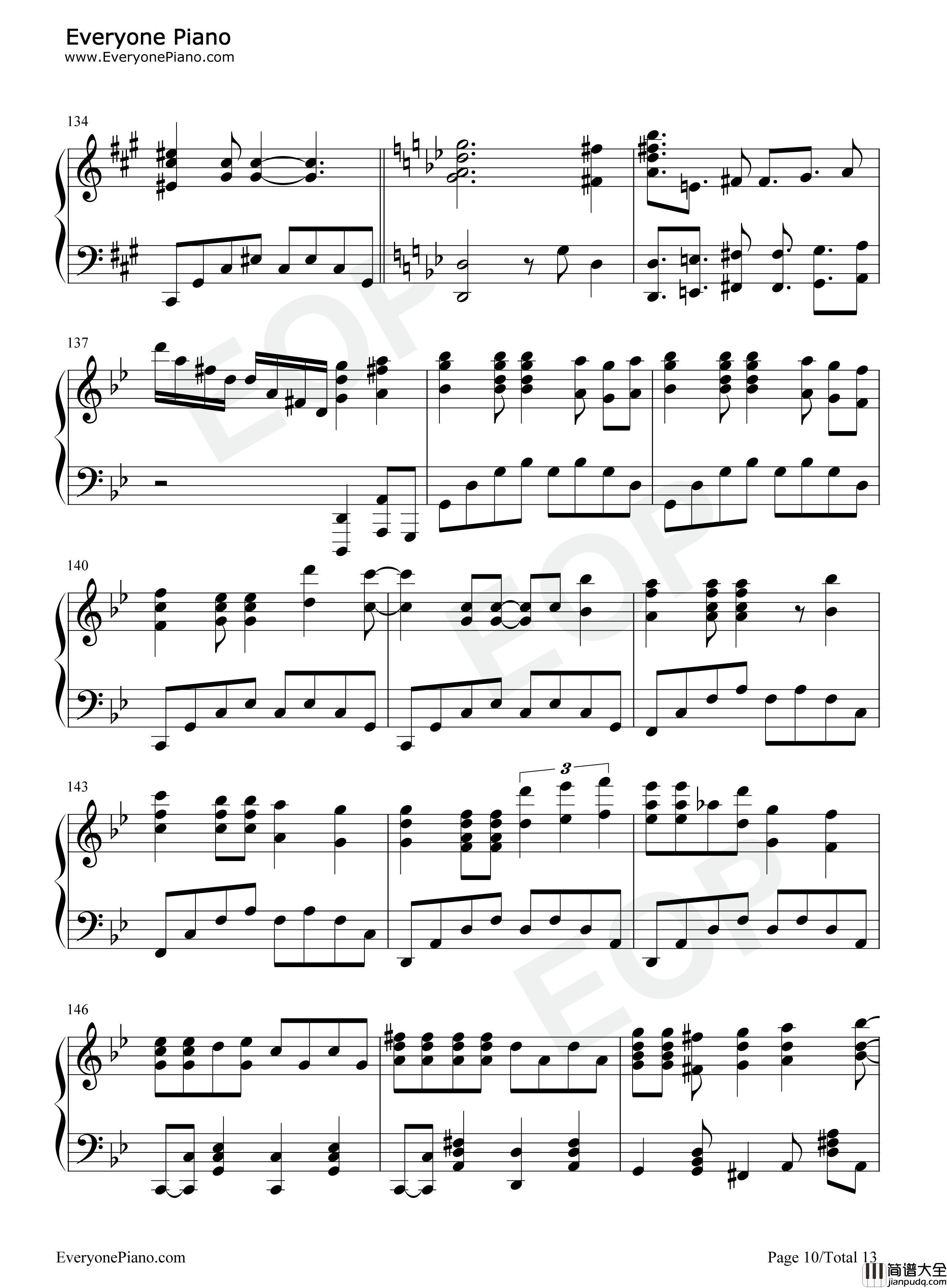 硝子の花園钢琴谱_南条爱乃_楠田亚衣奈