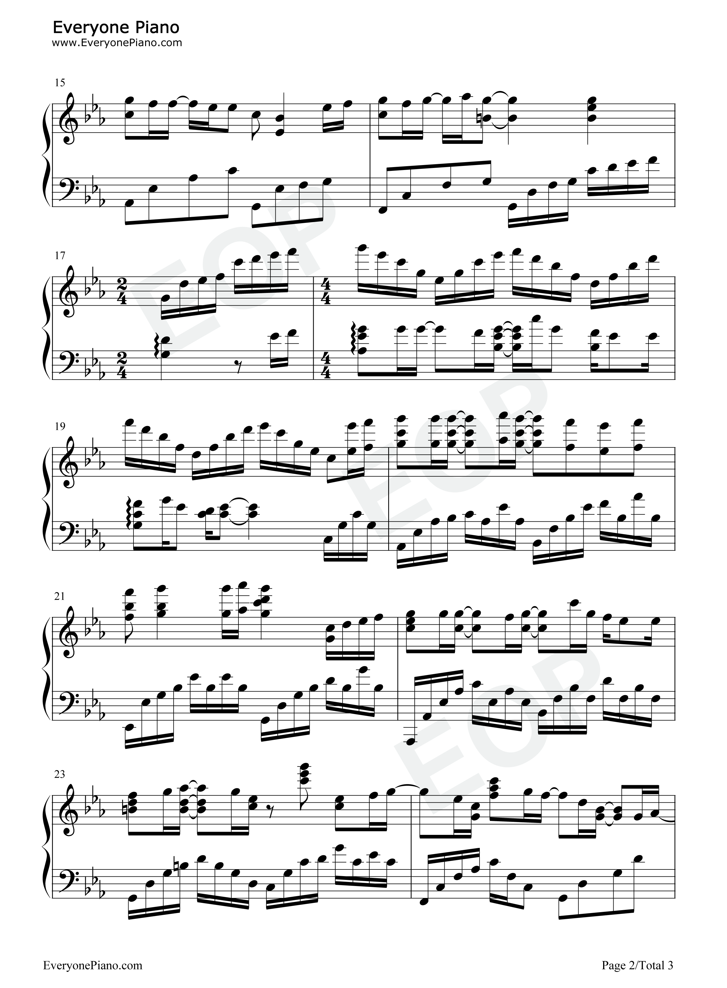 奏钢琴谱_雨宫天