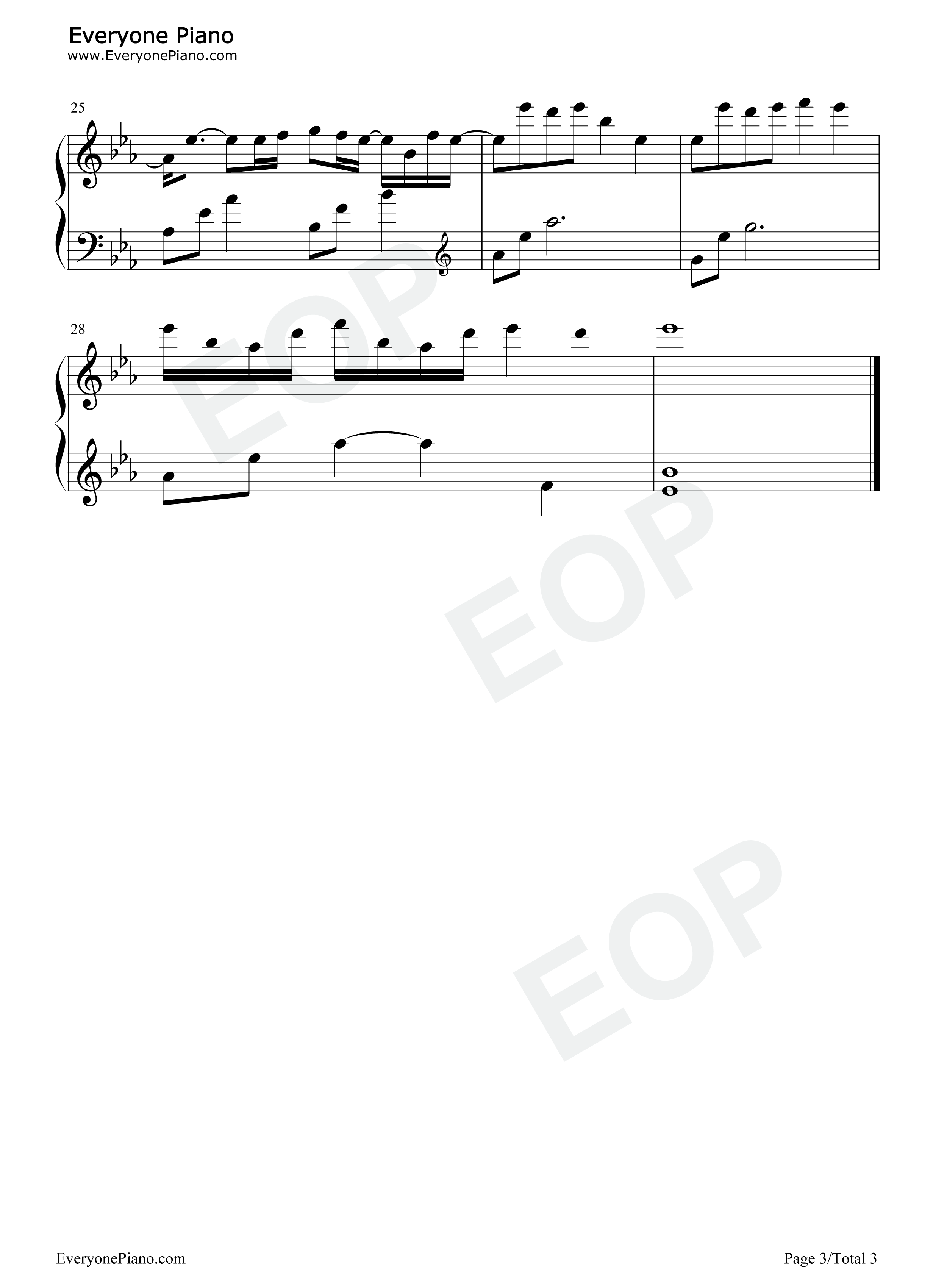 奏钢琴谱_雨宫天