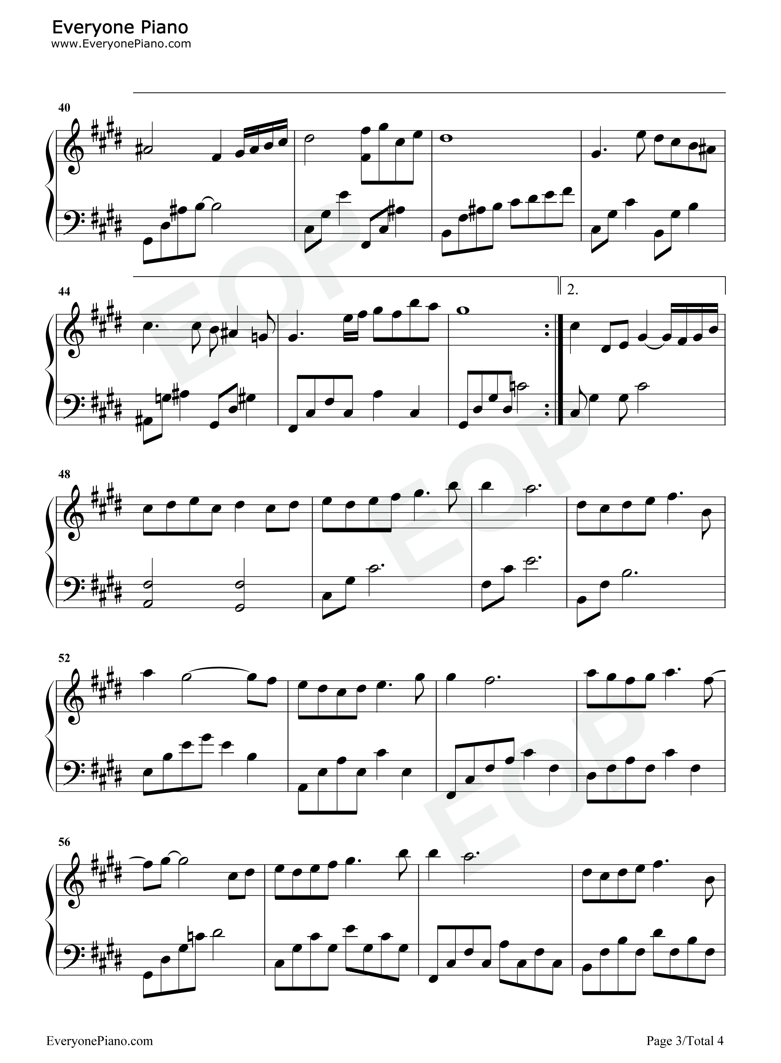 浅雪钢琴谱_李一桐