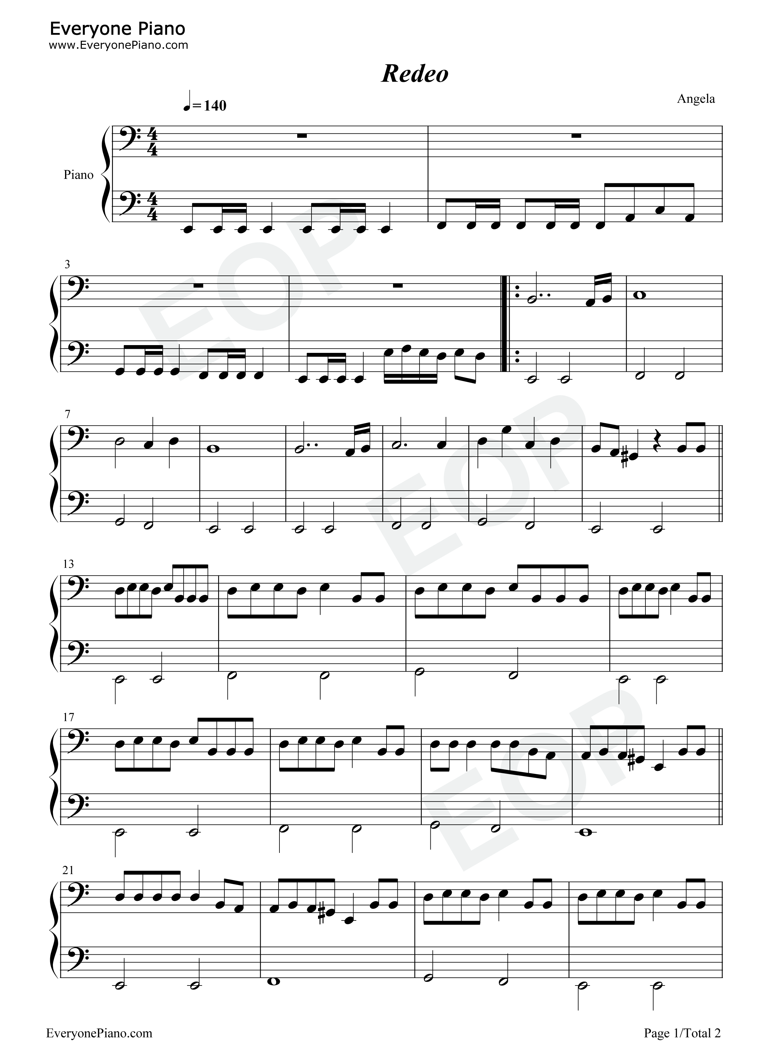 Rodeo钢琴谱_Lil_Nas_X_Cardi_B