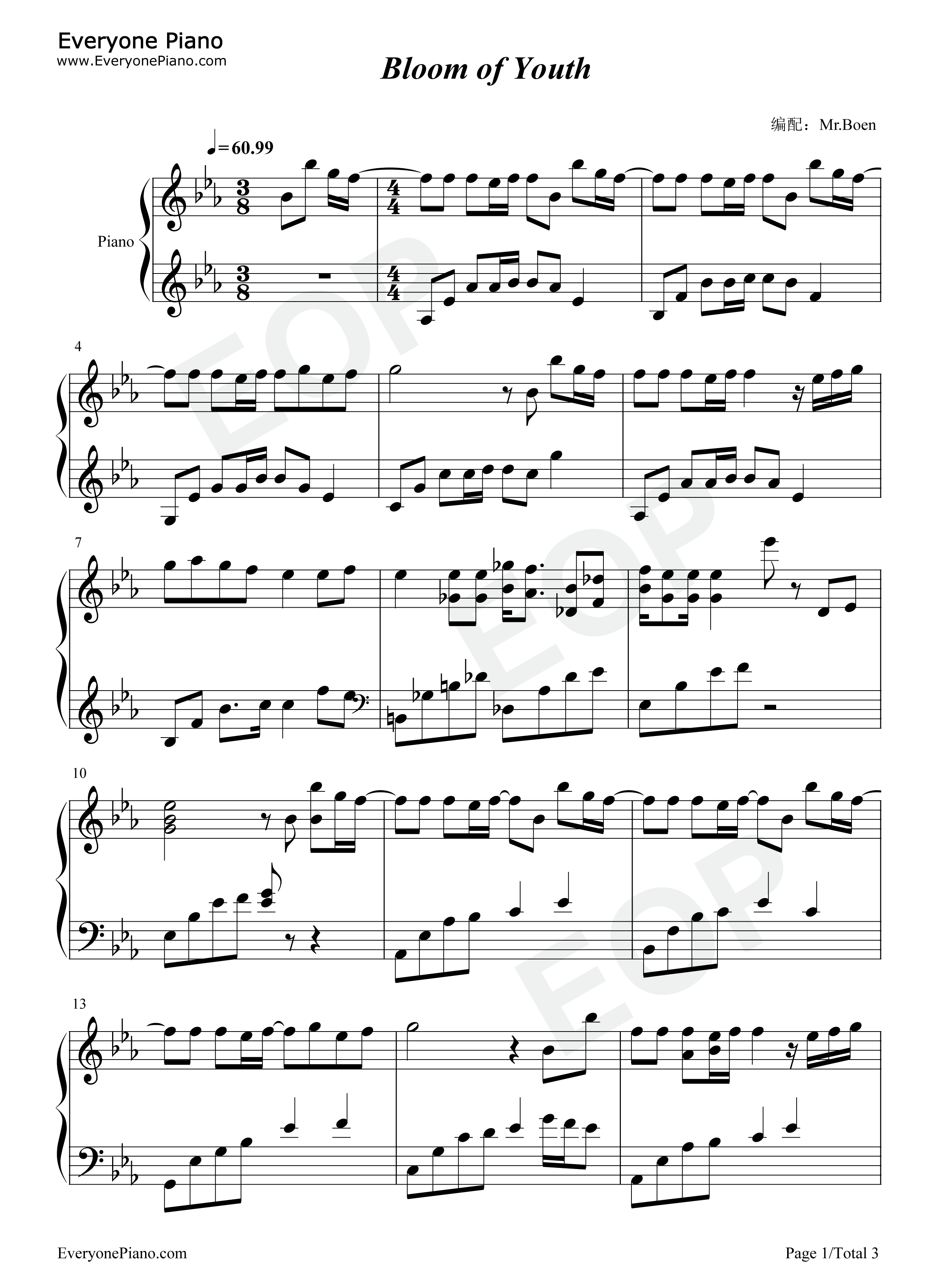 Bloom_of_Youth钢琴谱_清水準一