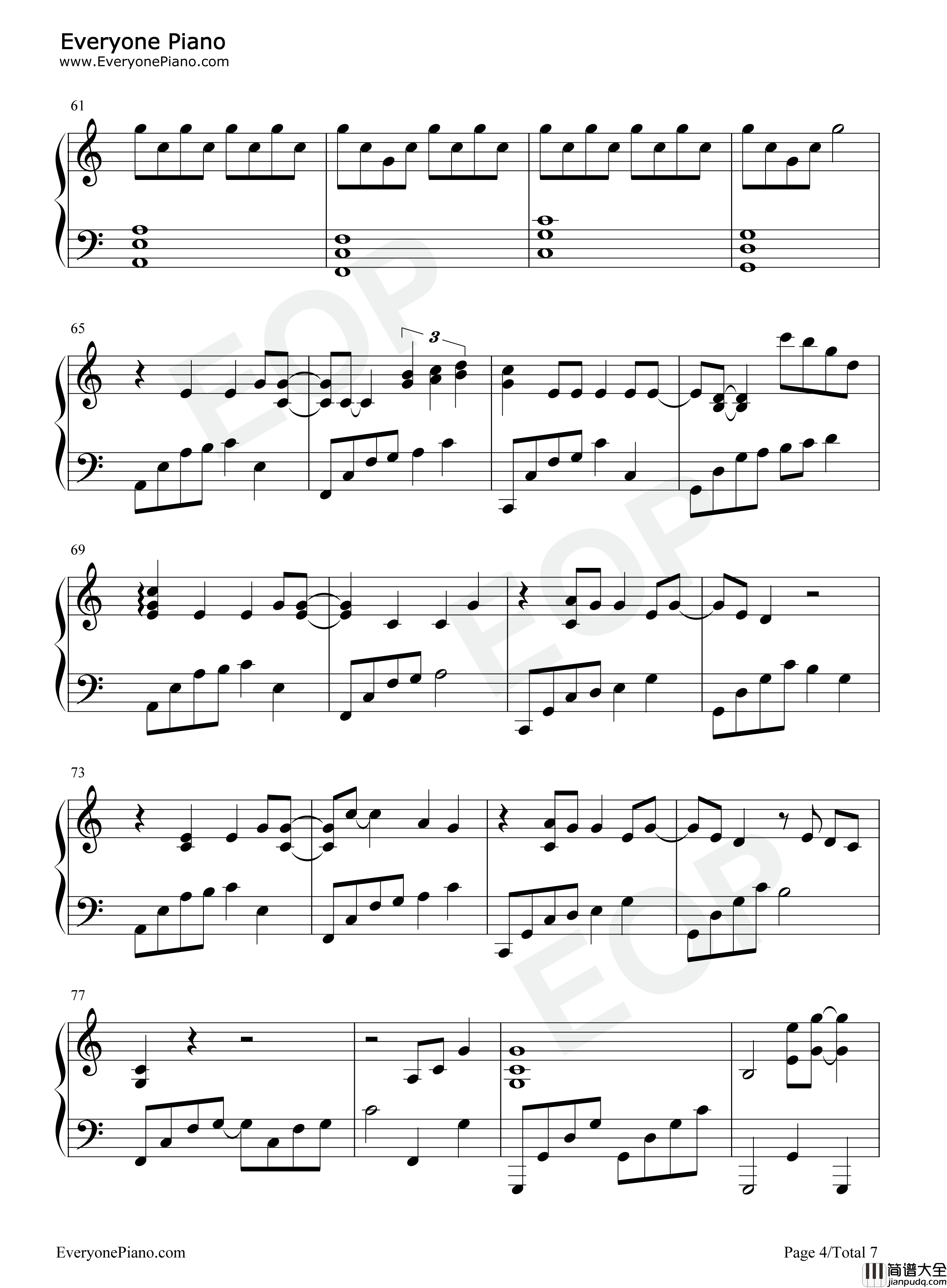 你从未离去钢琴谱_白挺