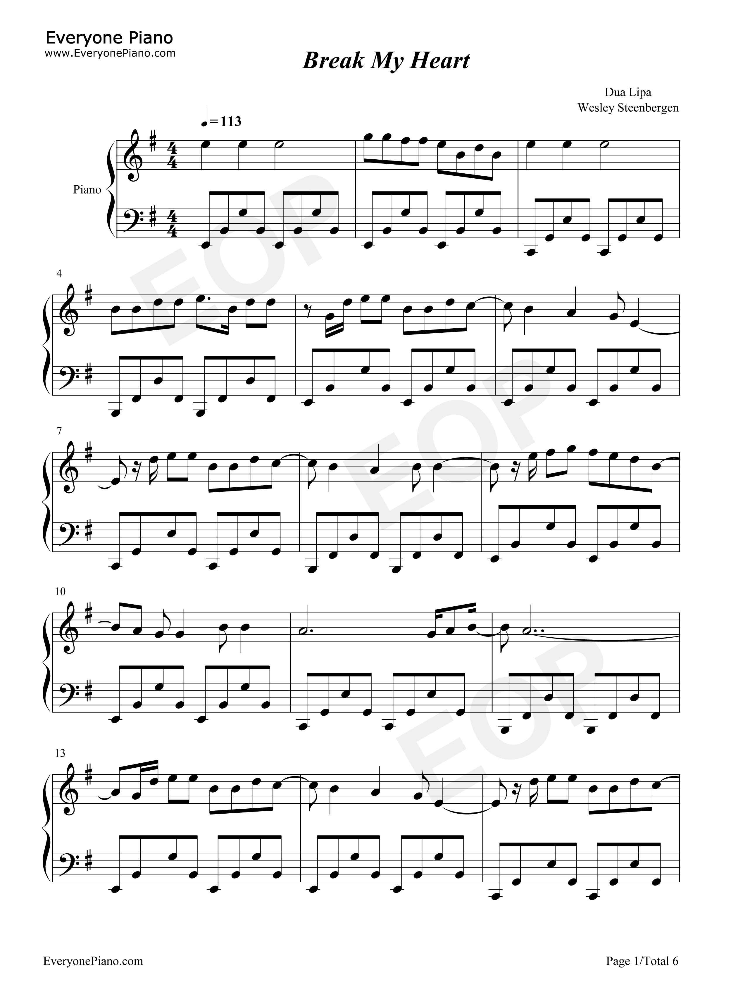 Break_My_Heart钢琴谱_Dua_Lipa