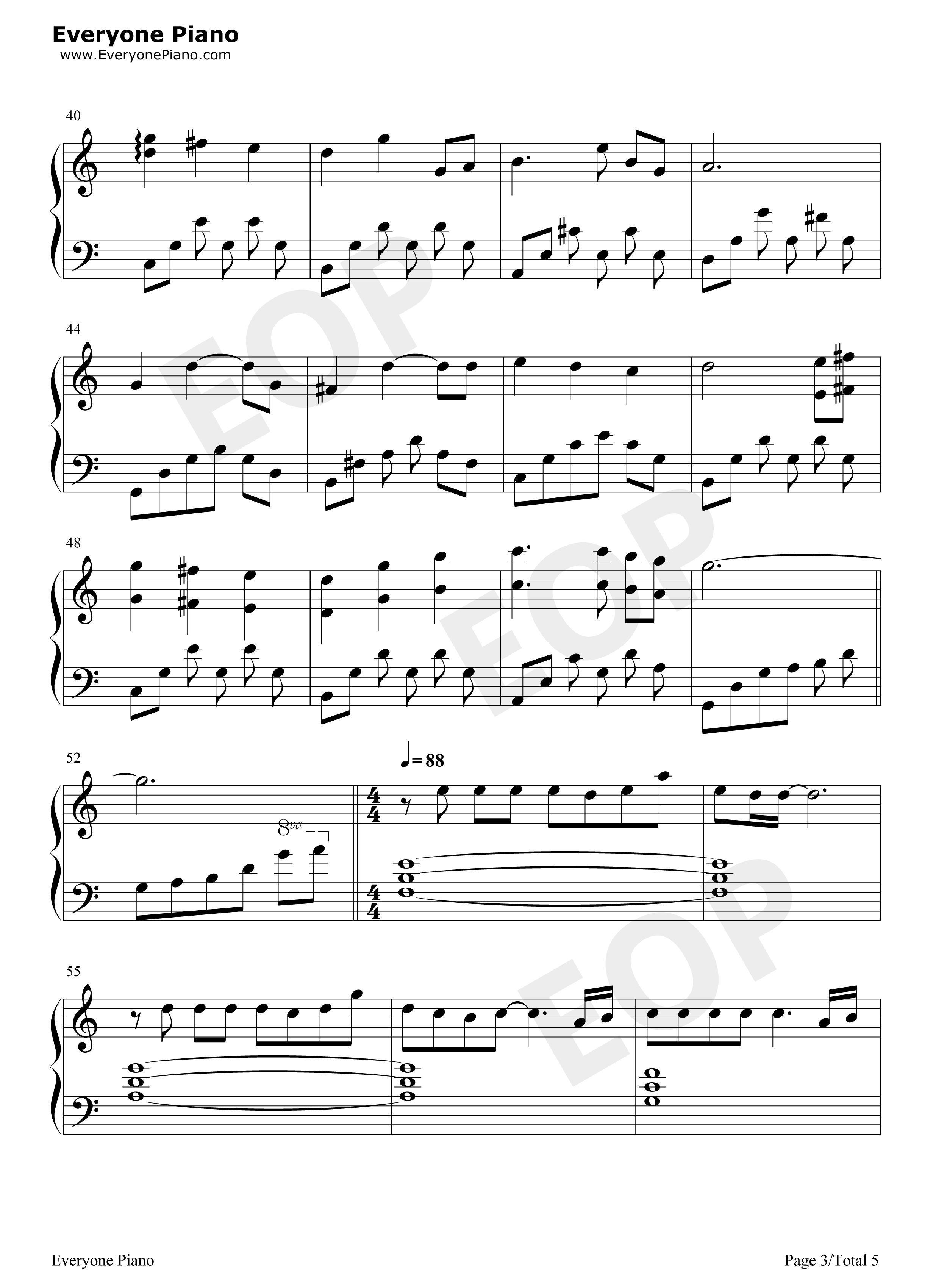 千与千寻BGM串烧钢琴谱_久石让