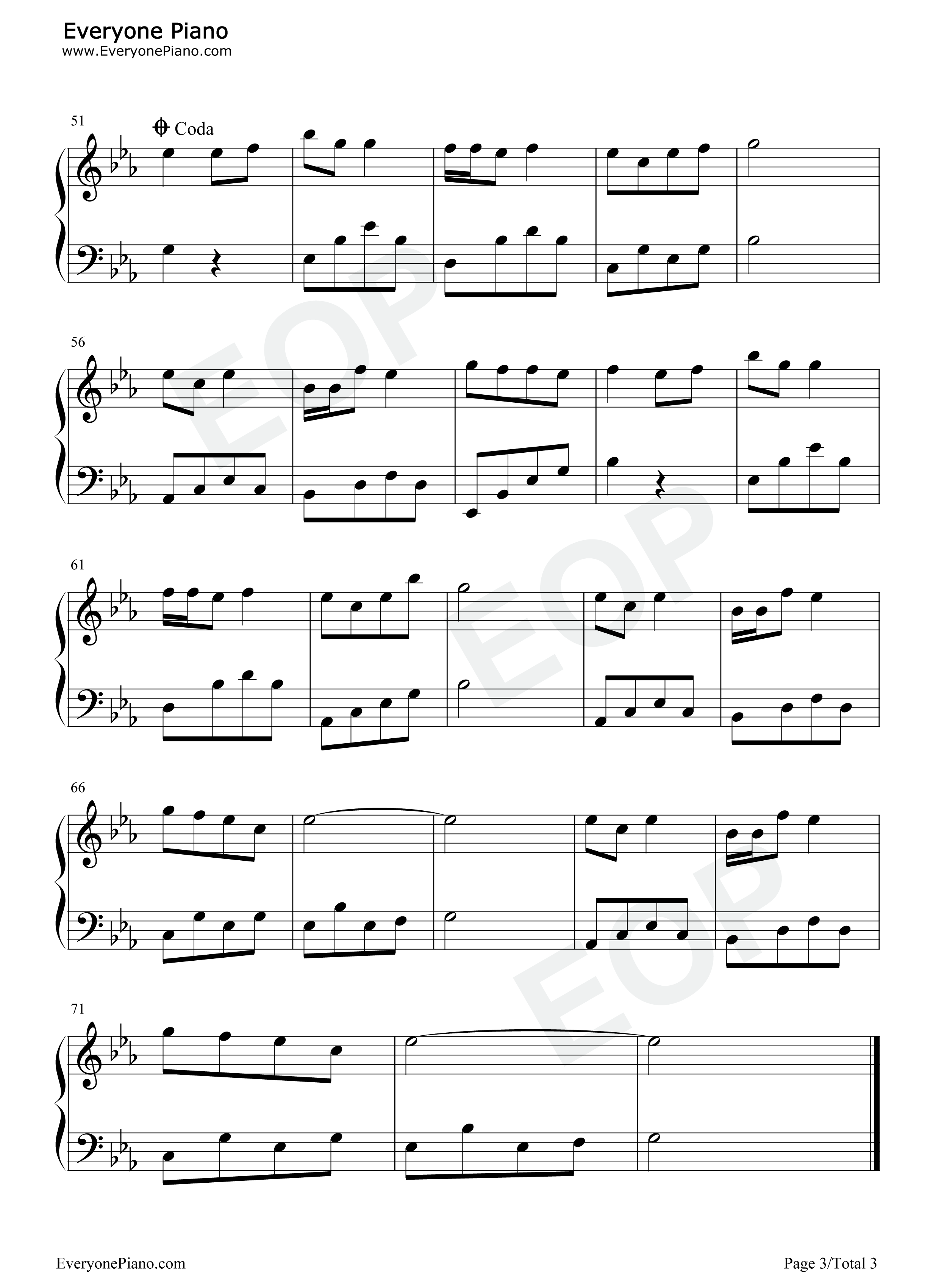 听我说谢谢你钢琴谱_李昕融