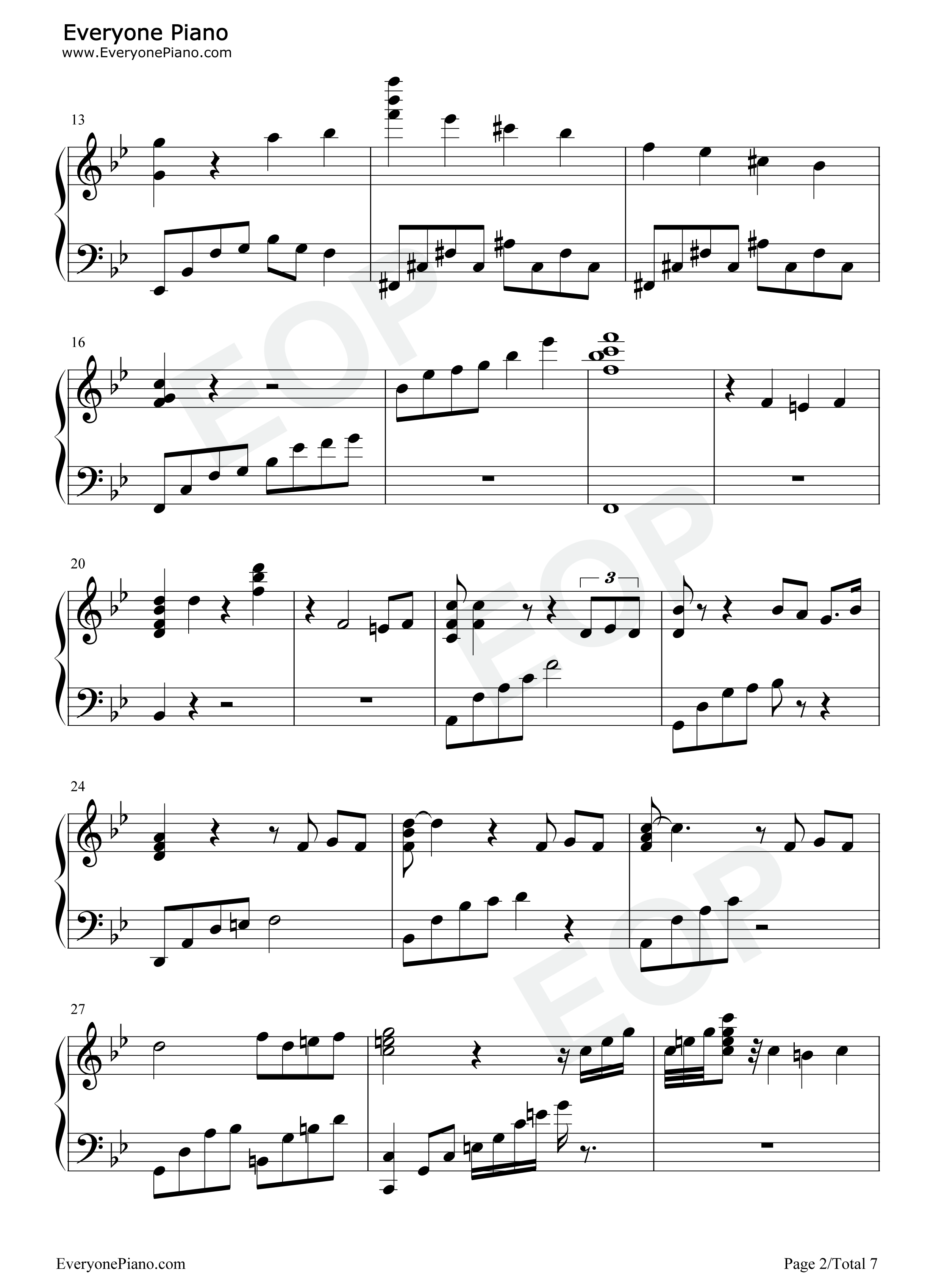 夜半歌声钢琴谱_华晨宇