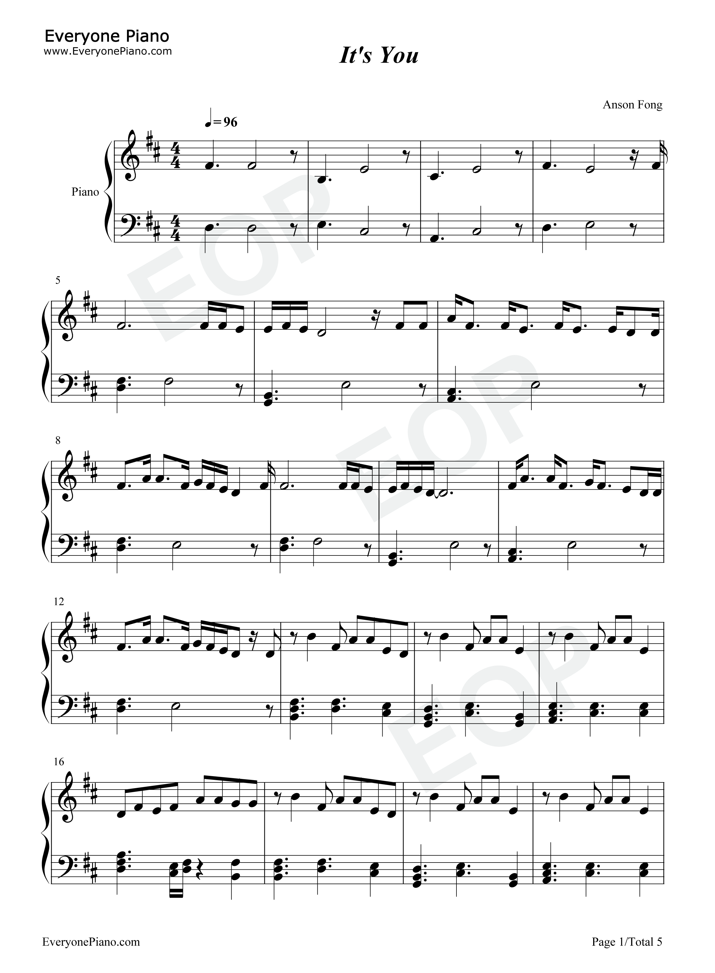 Its_You钢琴谱_Ali_Gatie