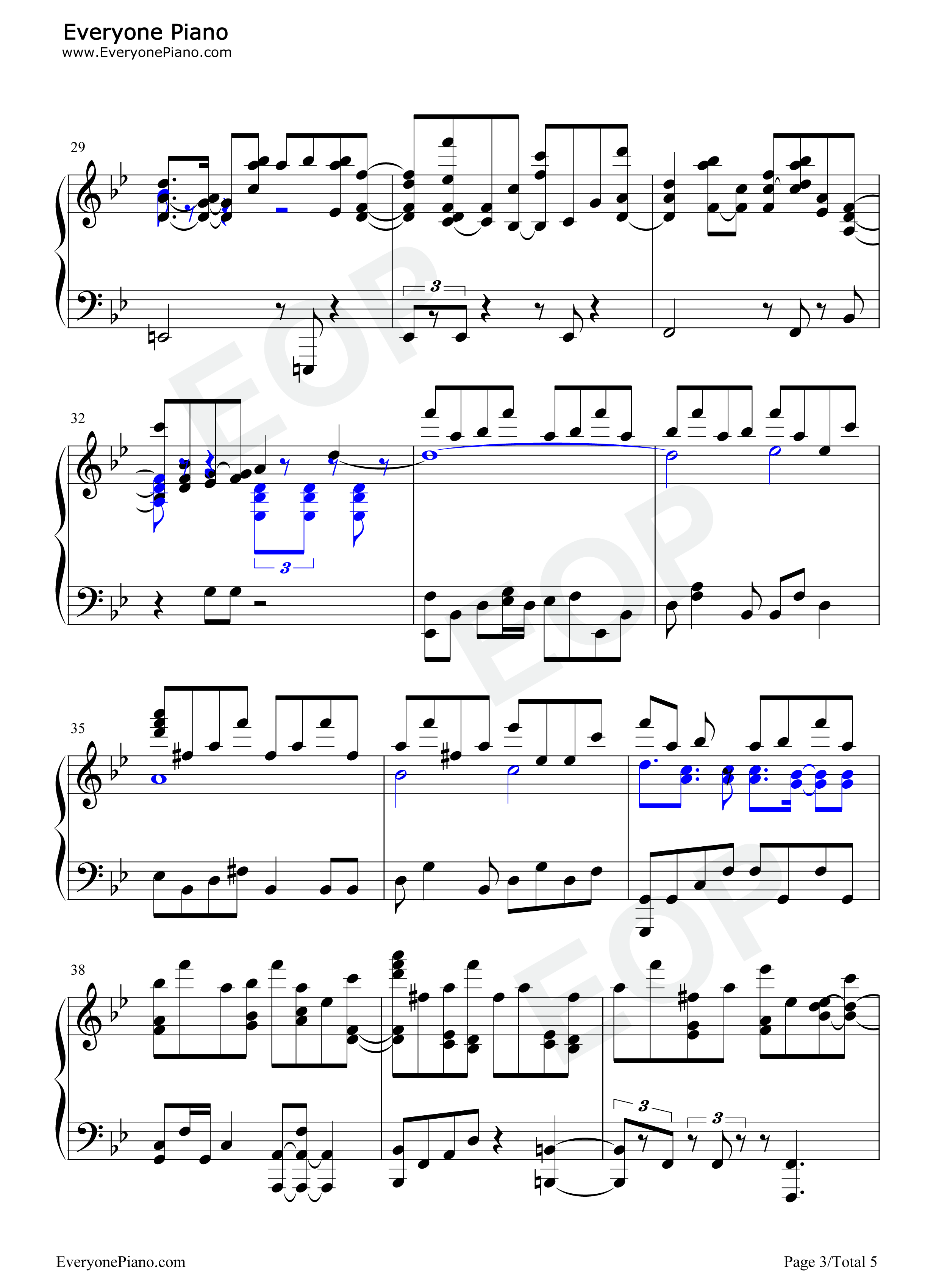 鏡面の波钢琴谱_YURiKA