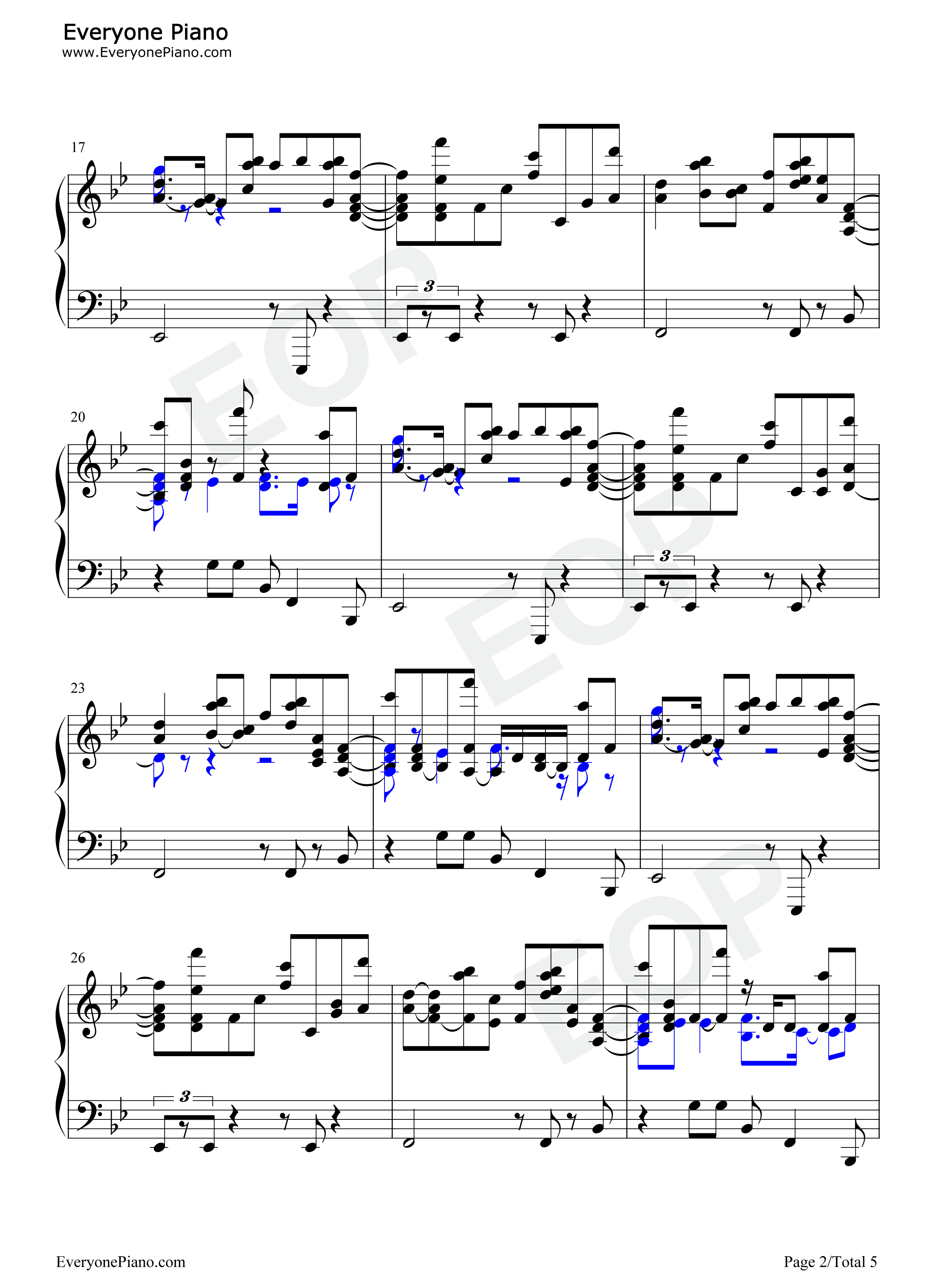 鏡面の波钢琴谱_YURiKA