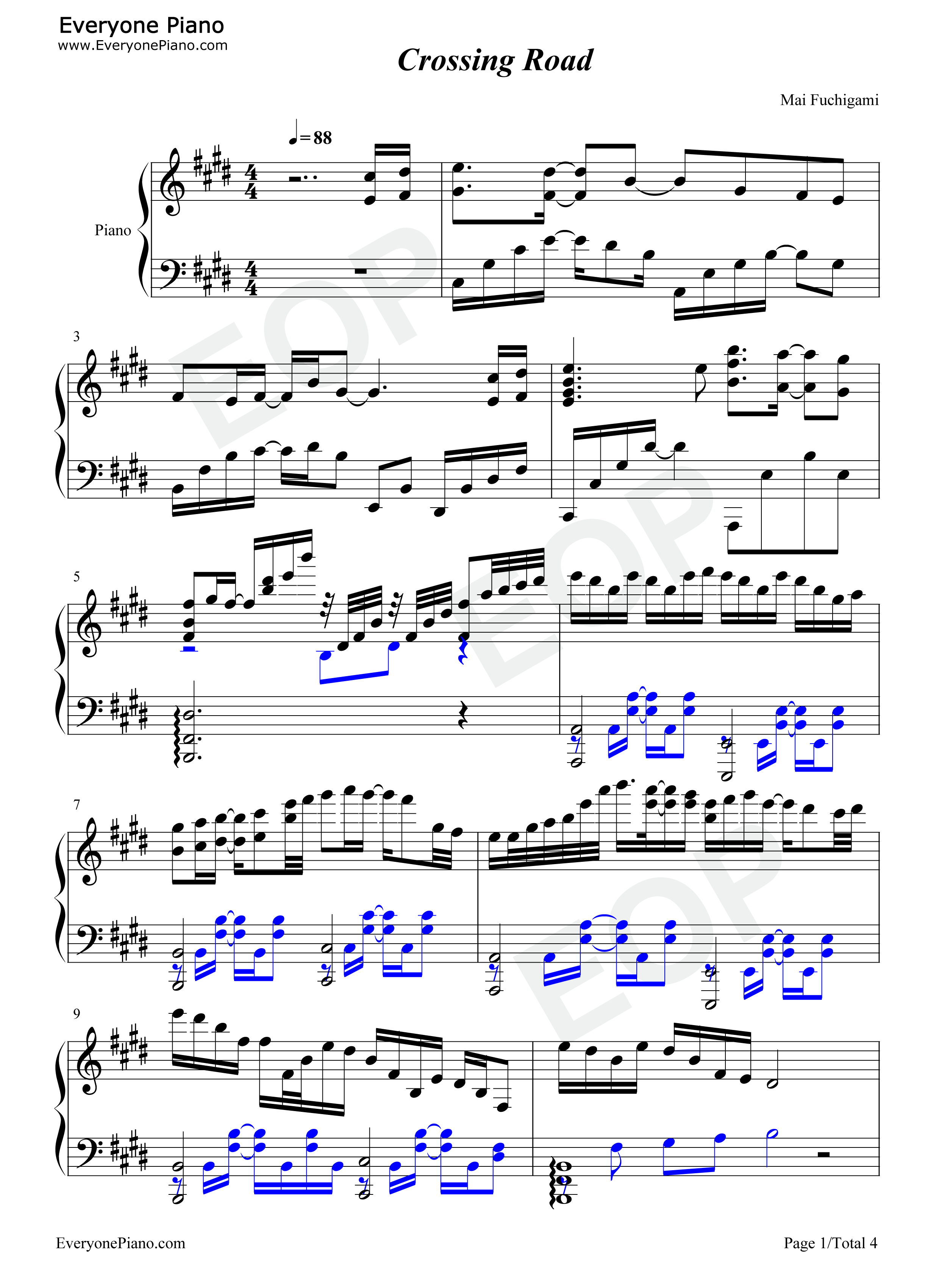 Crossing_Road钢琴谱_渕上舞
