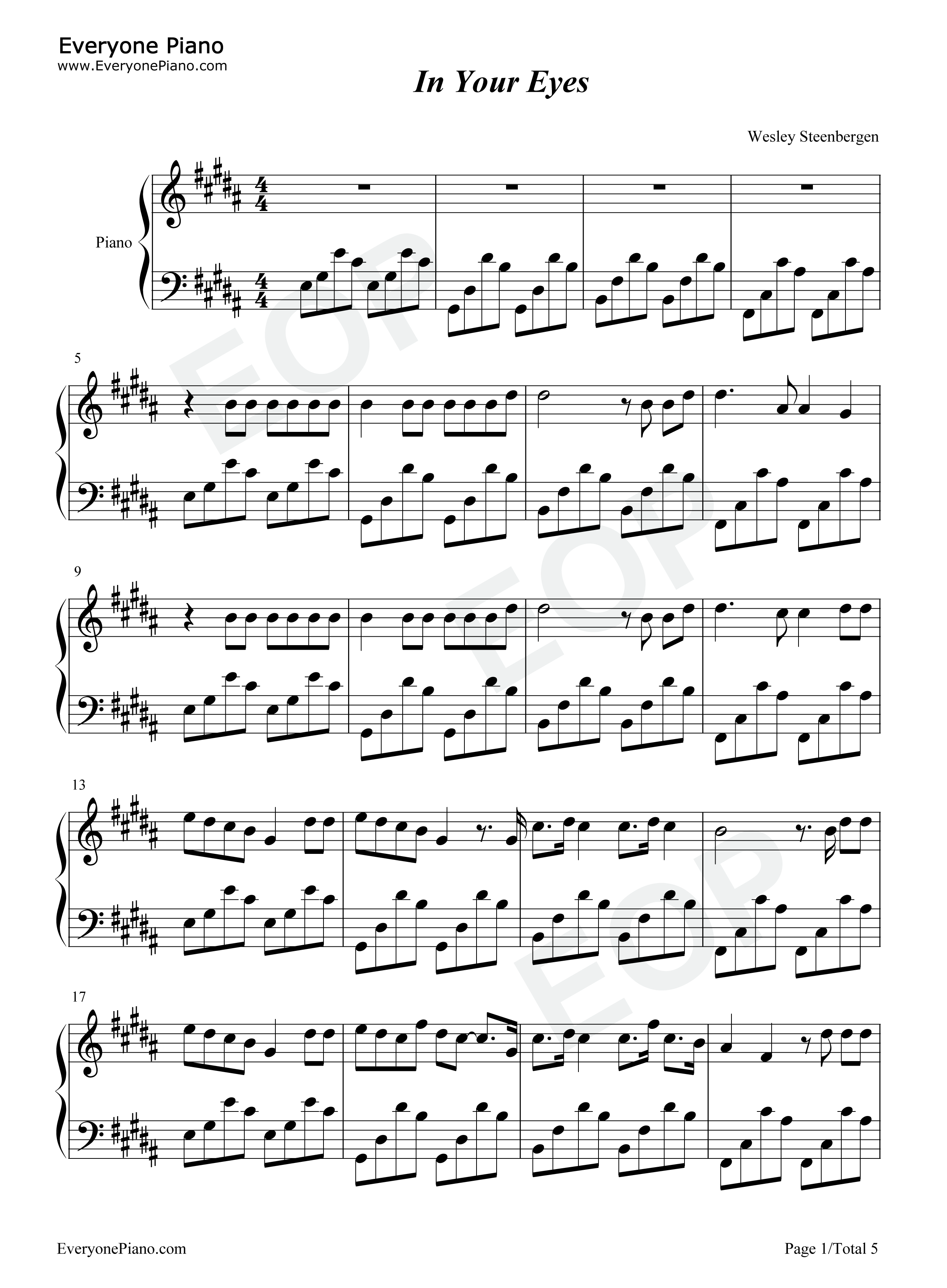 In_Your_Eyes钢琴谱_Robin_Schulz_Alida