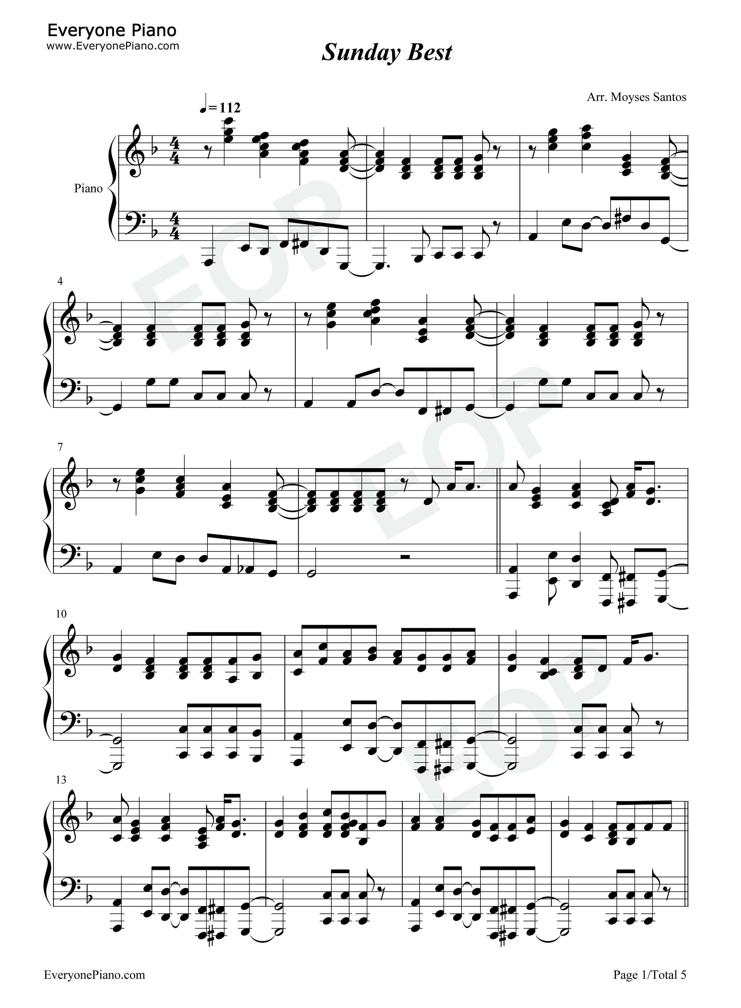 Sunday_Best钢琴谱_Surfaces