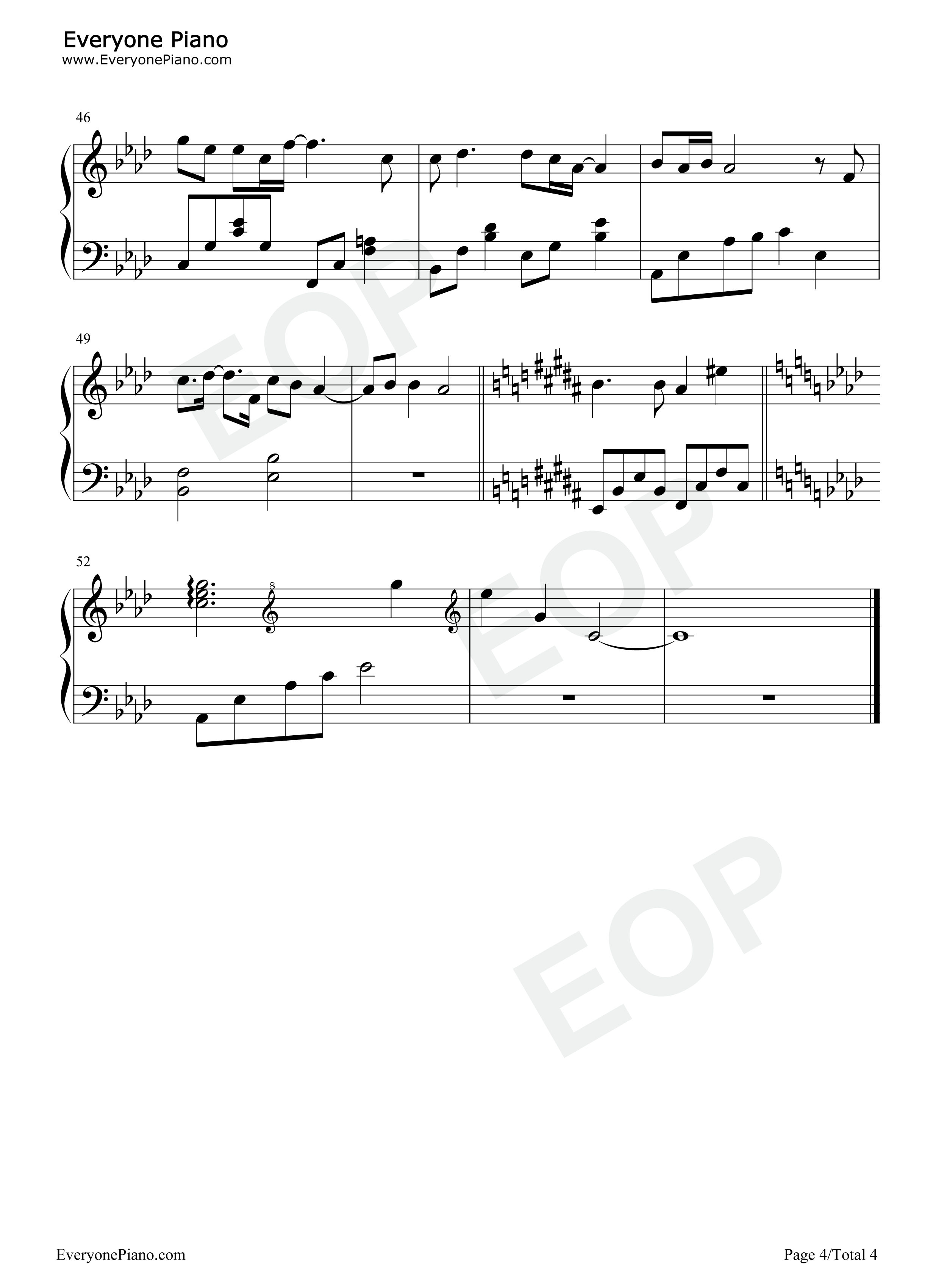 再见一面钢琴谱_于文文