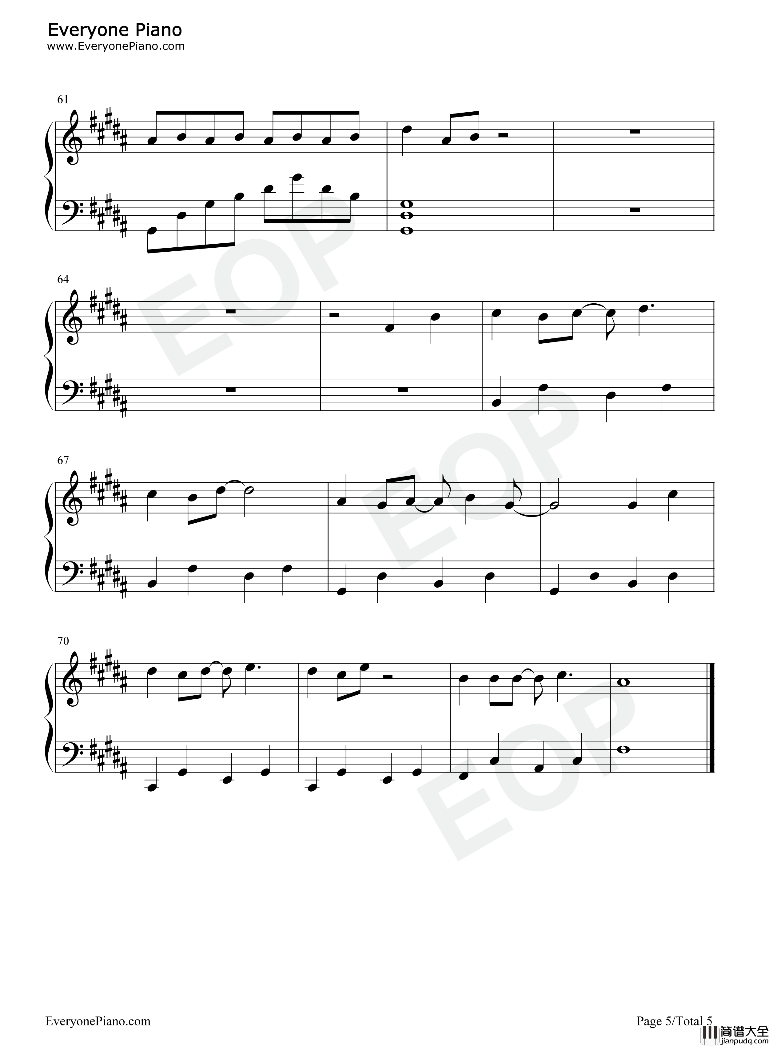 夏洛特烦恼钢琴谱_金志文