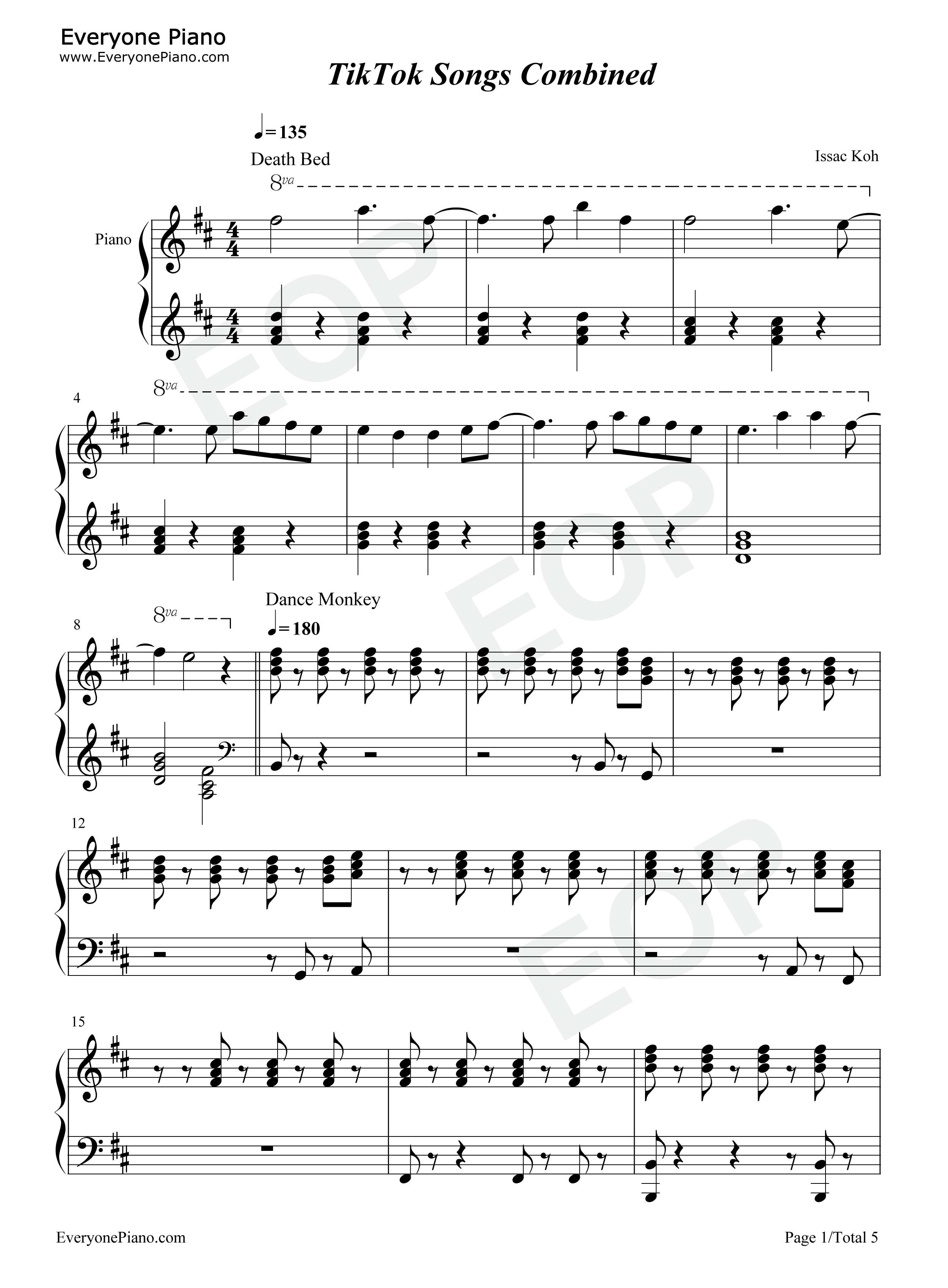 抖音最火英语歌曲串烧钢琴谱_Various_Artists