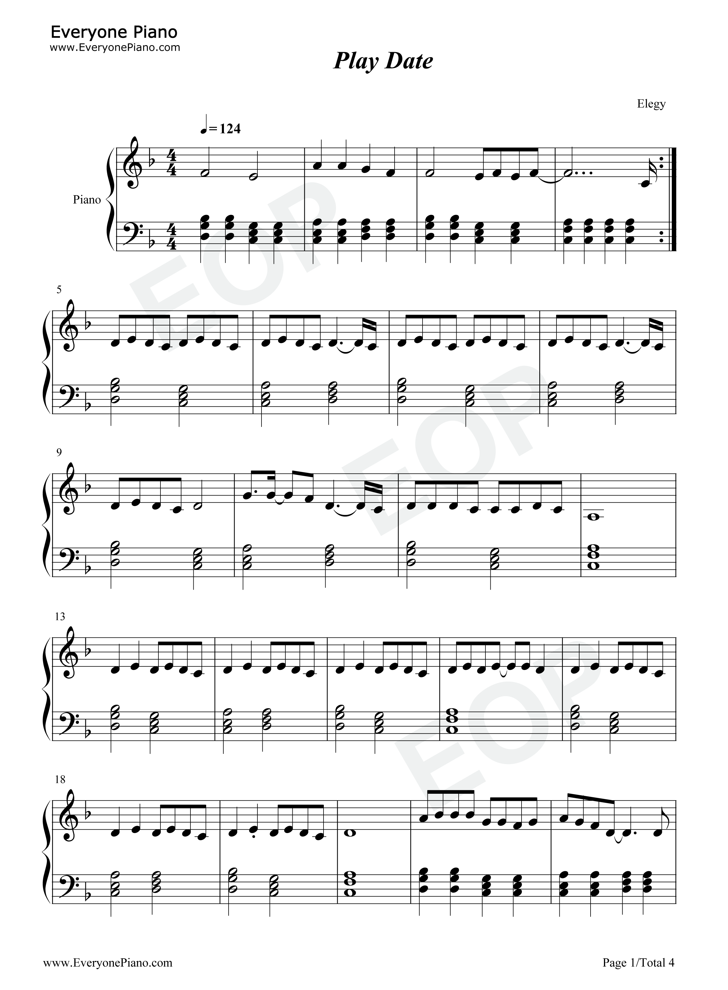 Play_Date钢琴谱_Melanie_Martinez