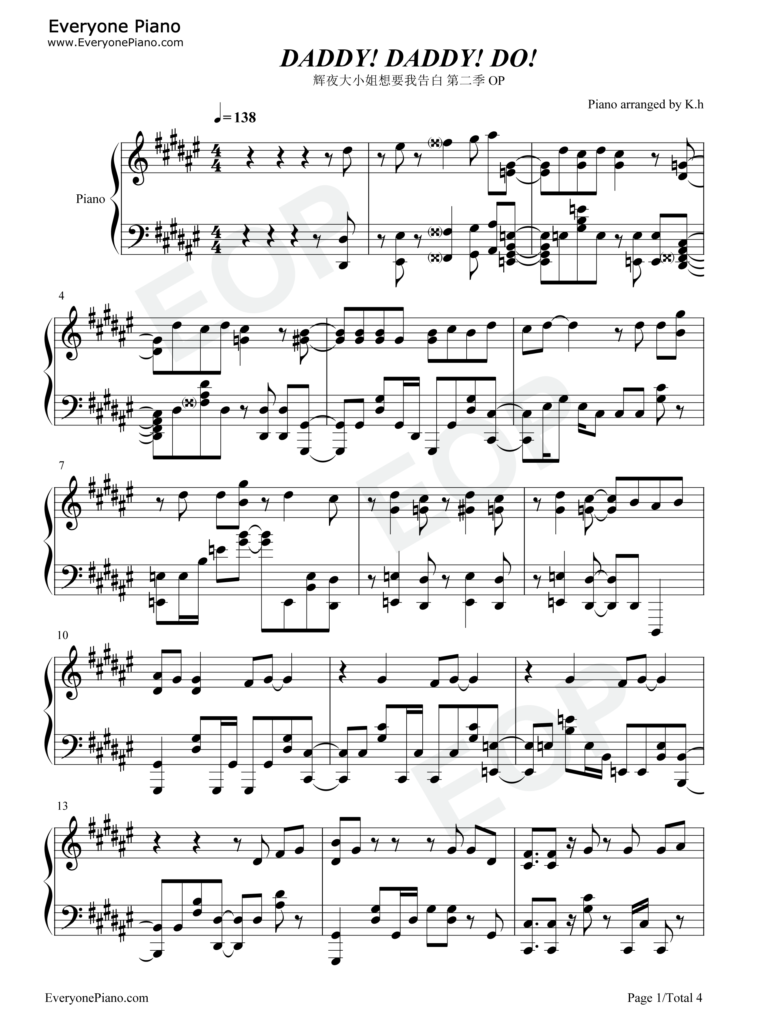 DADDY_DADDY_DO钢琴谱_铃木雅之_铃木爱理