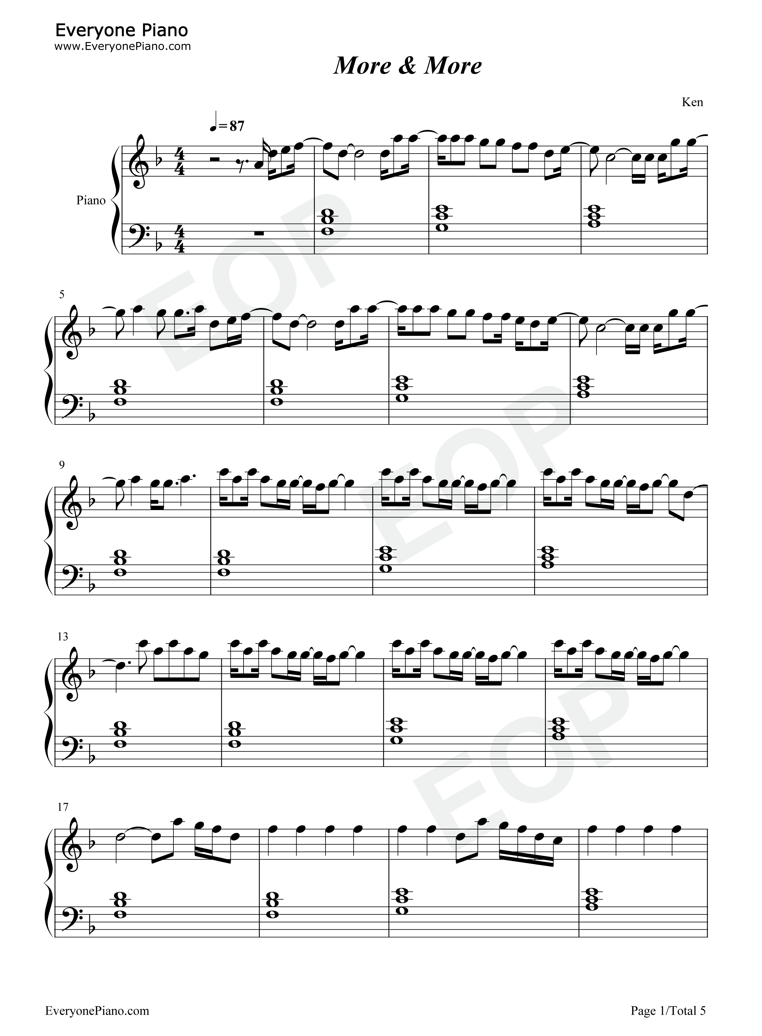 More_and_More钢琴谱_TWICE