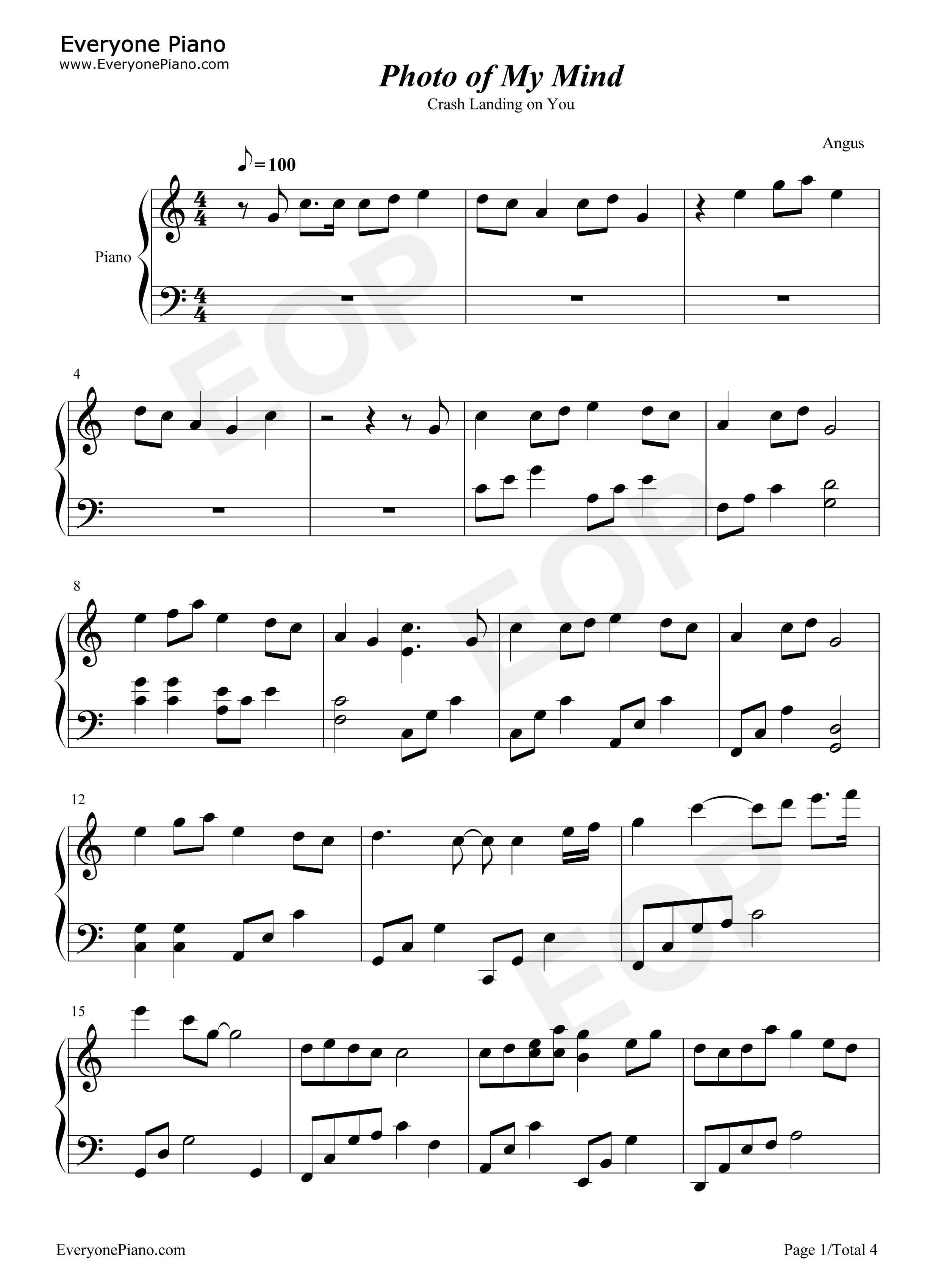 Photo_of_My_Mind钢琴谱_宋佳人