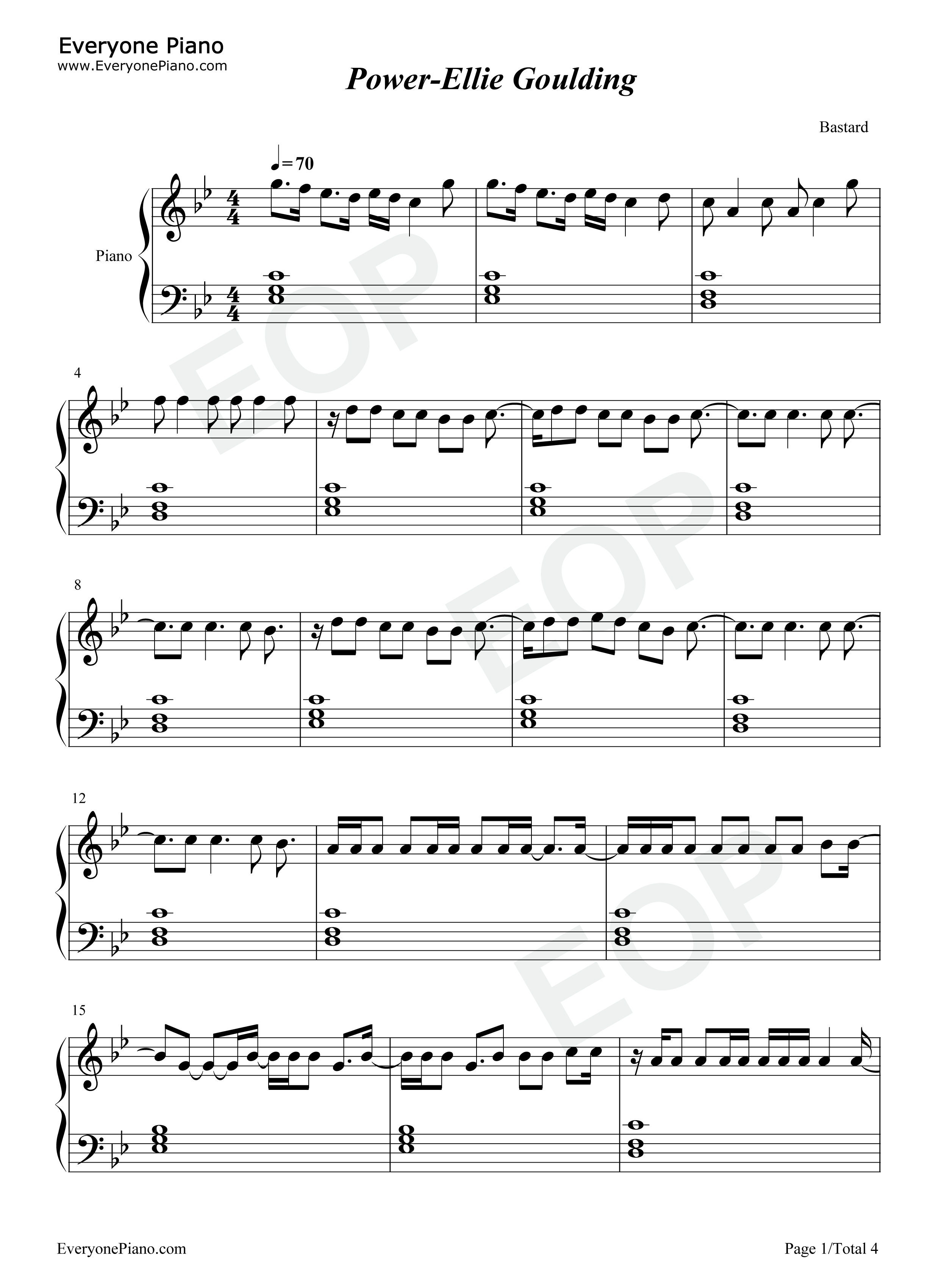 Power钢琴谱_Ellie_Goulding