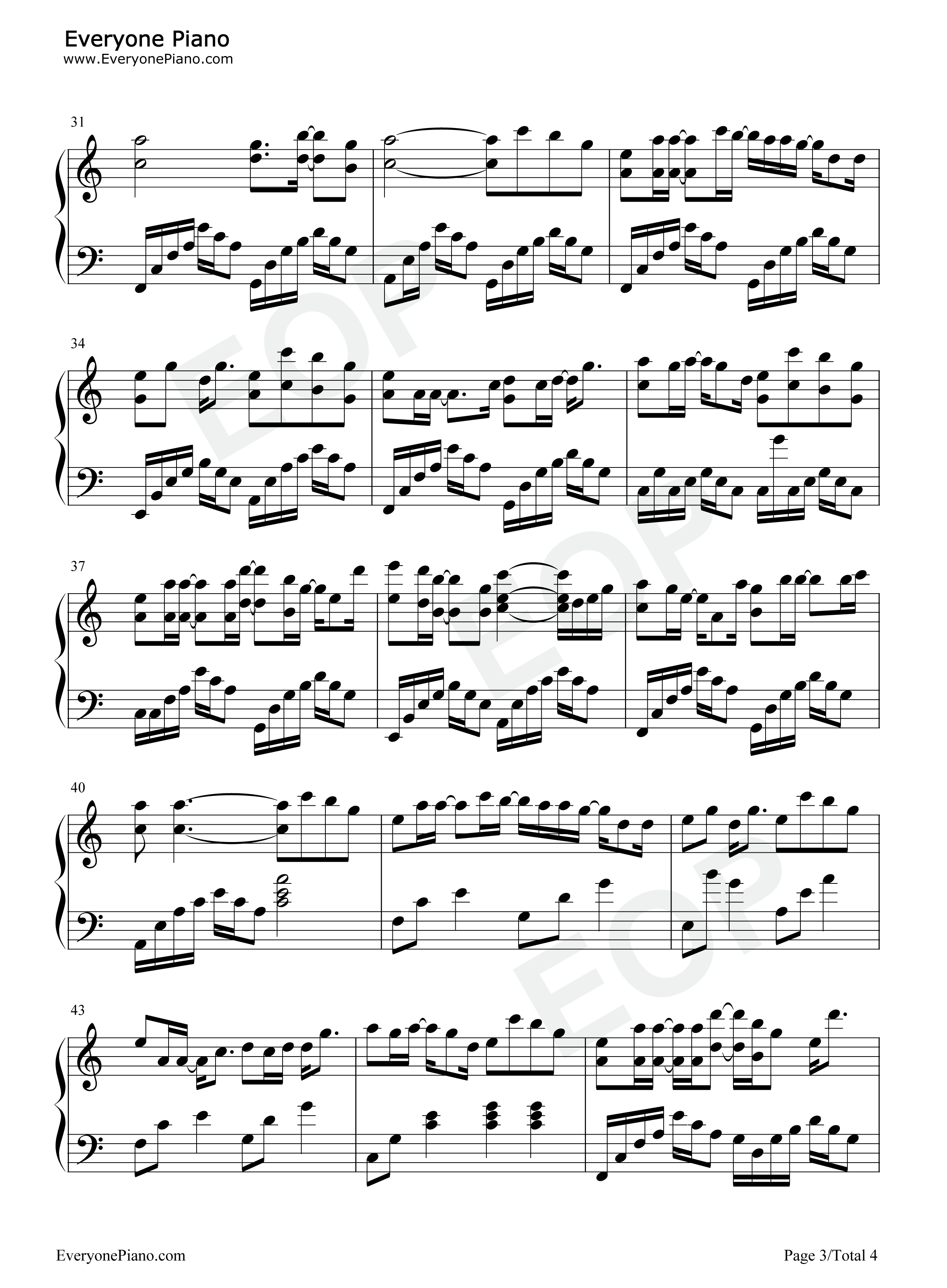 三苦生钢琴谱_小小萱