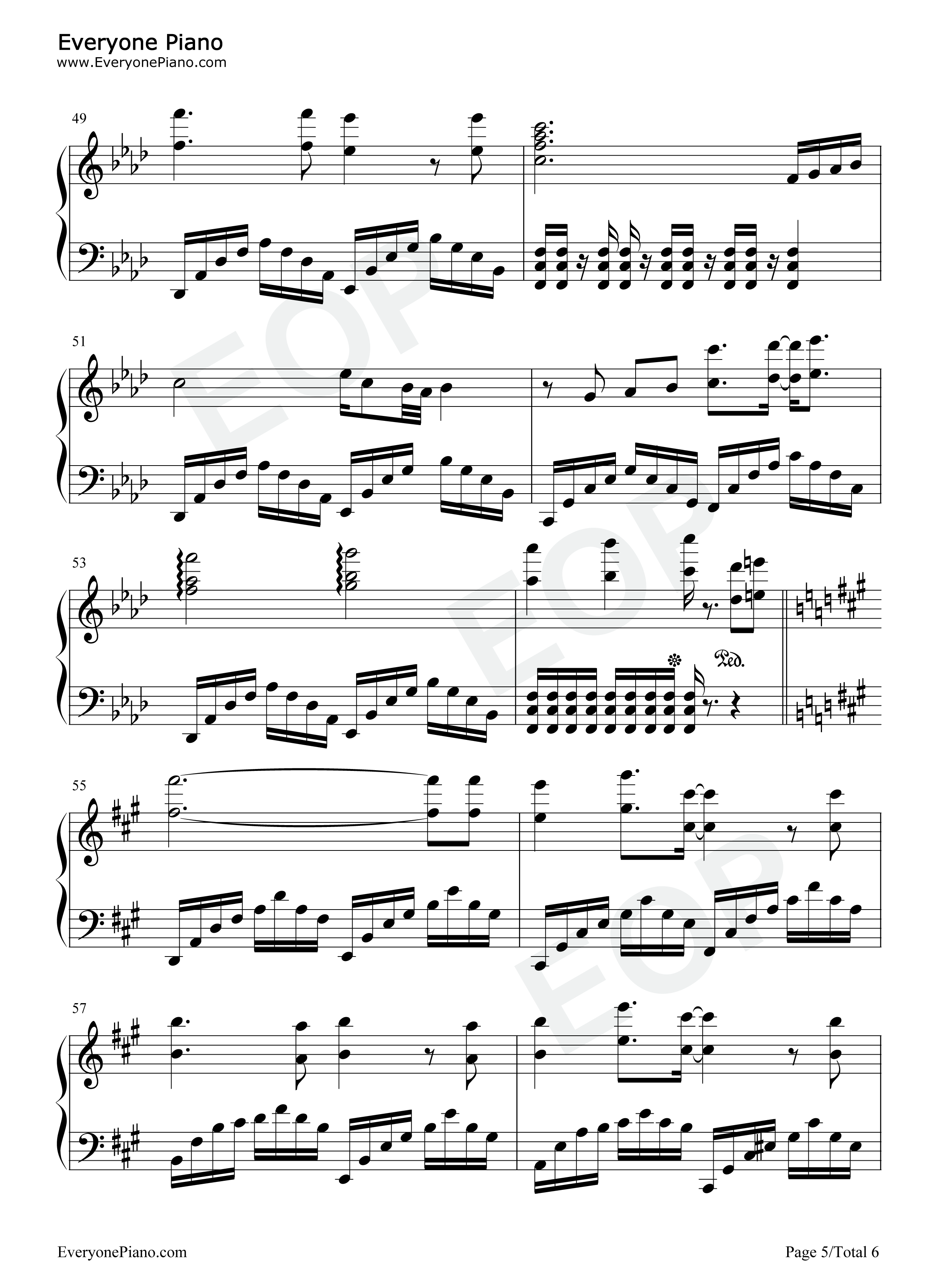 此生不换钢琴谱_青鸟飞鱼