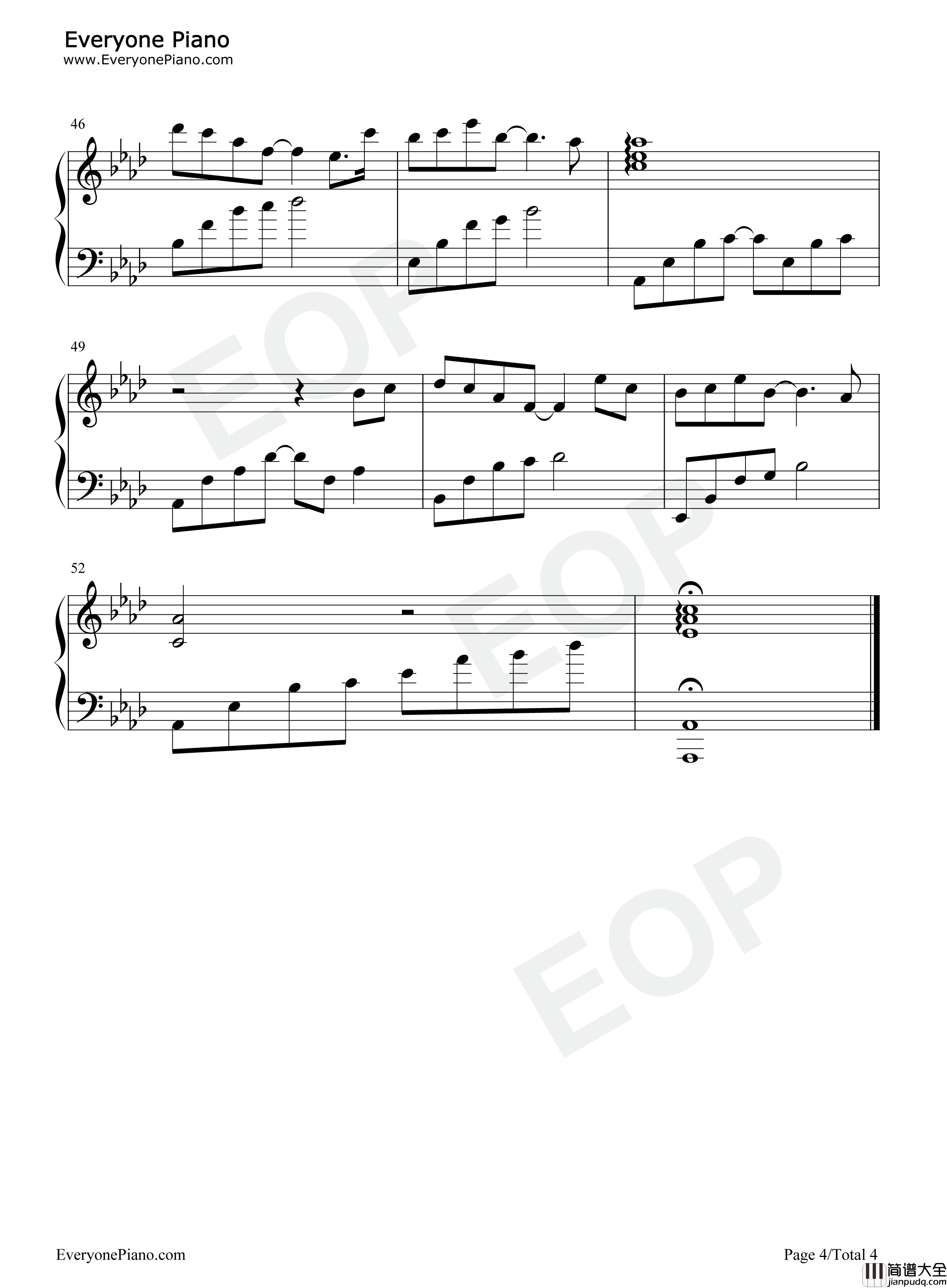 忘了就好钢琴谱_M小冯哒