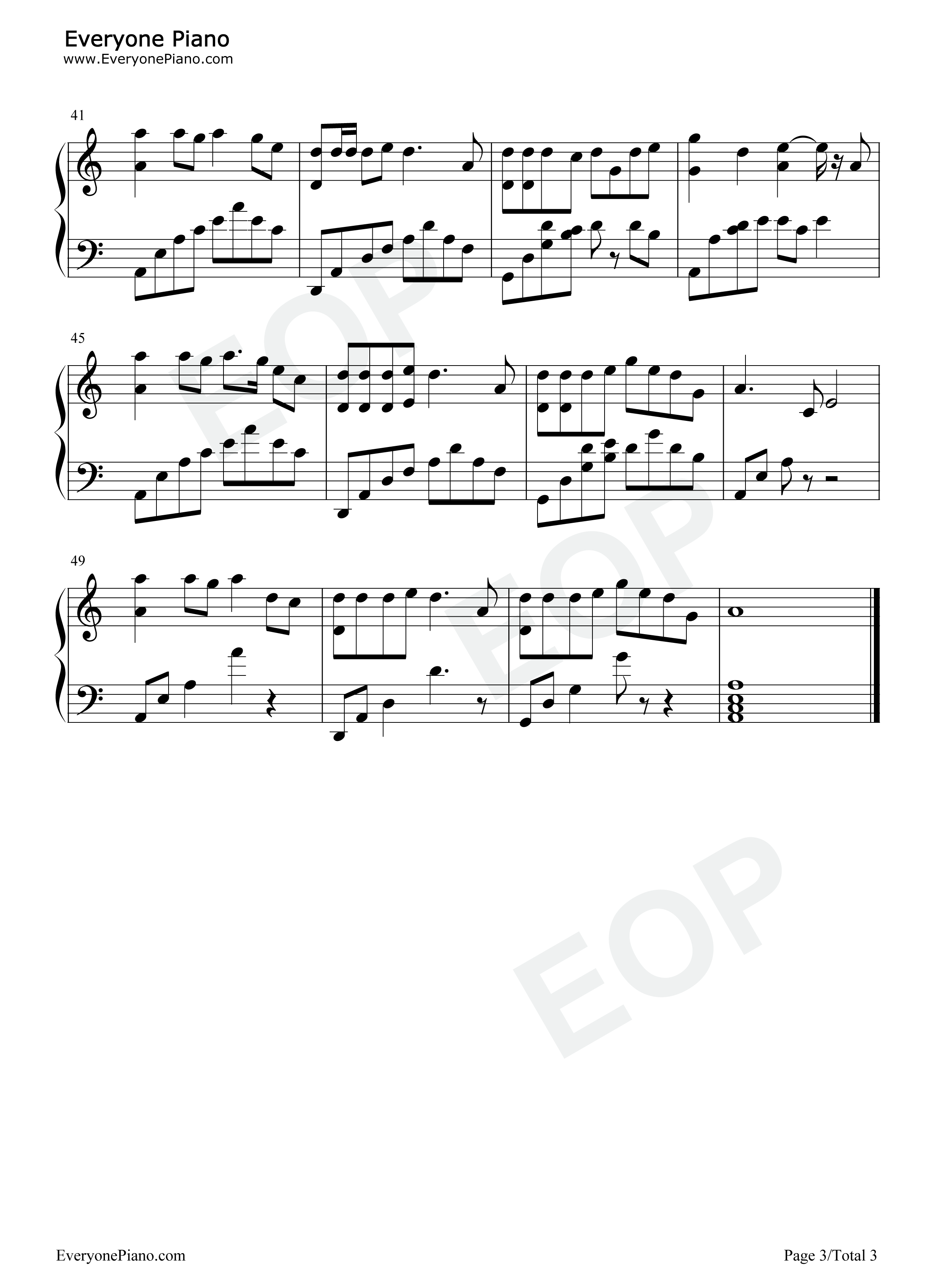 多年以后钢琴谱_大欢