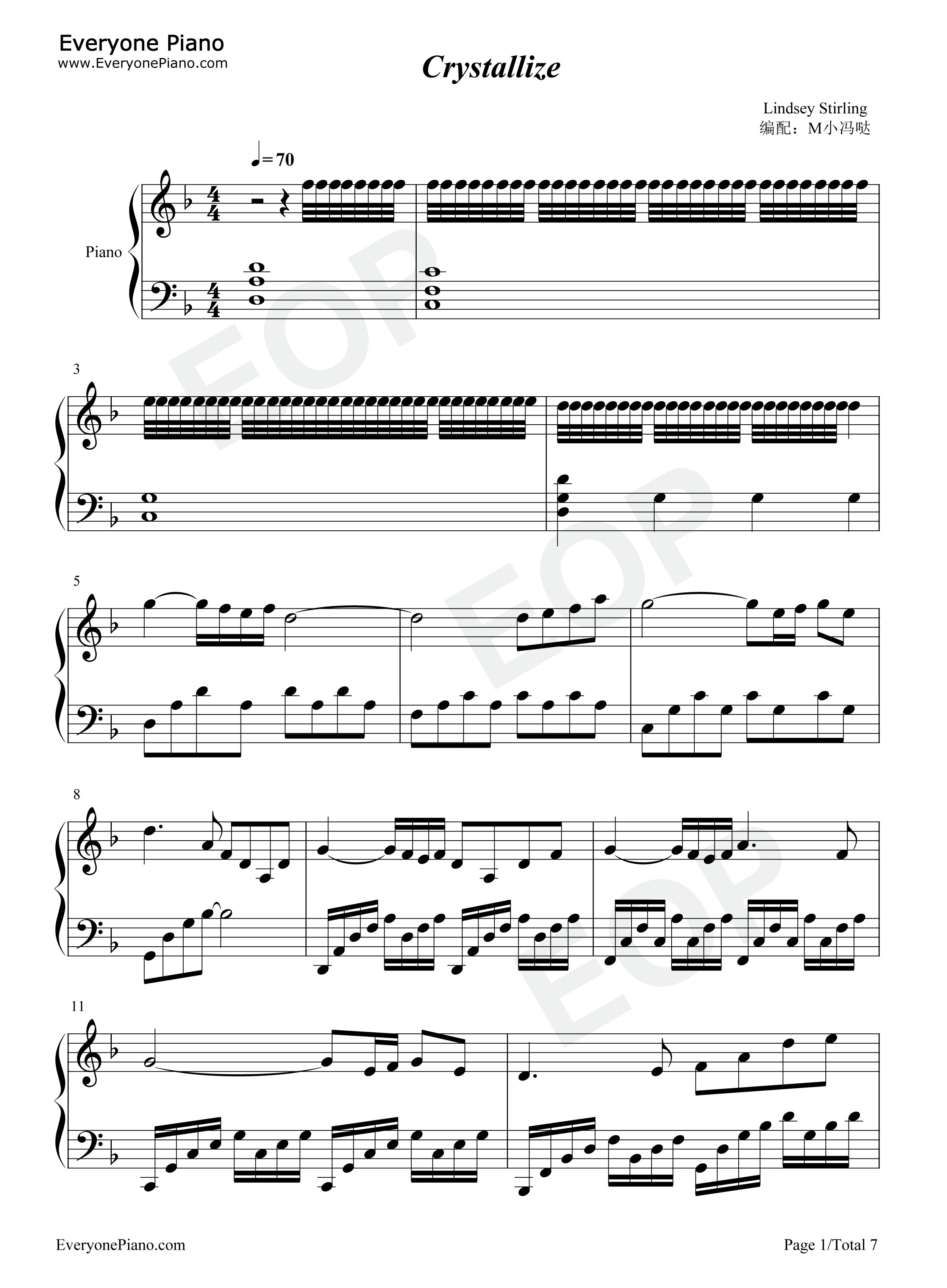 Crystallize钢琴谱_Lindsey_Stirling