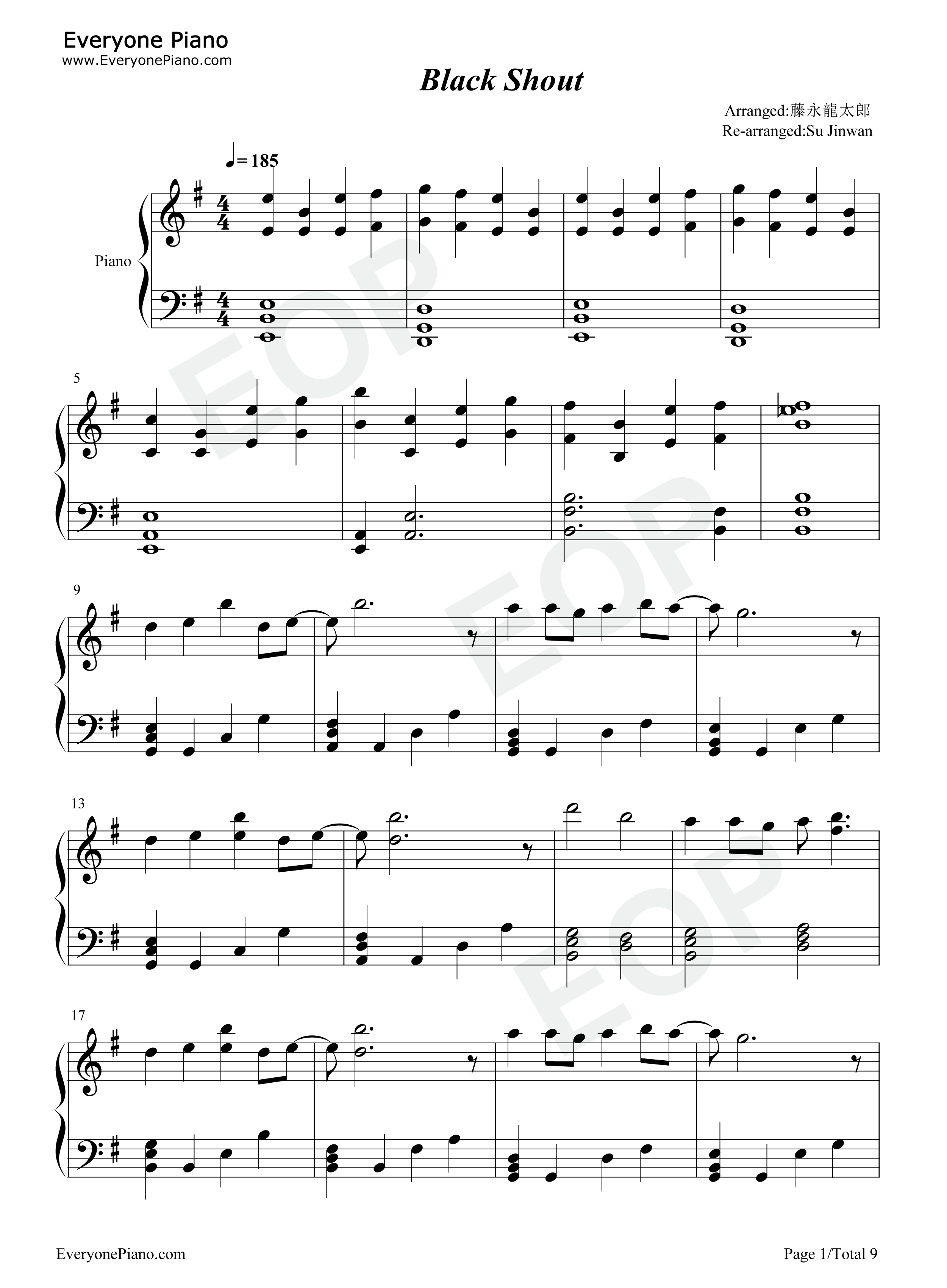 Black_Shout钢琴谱_Roselia