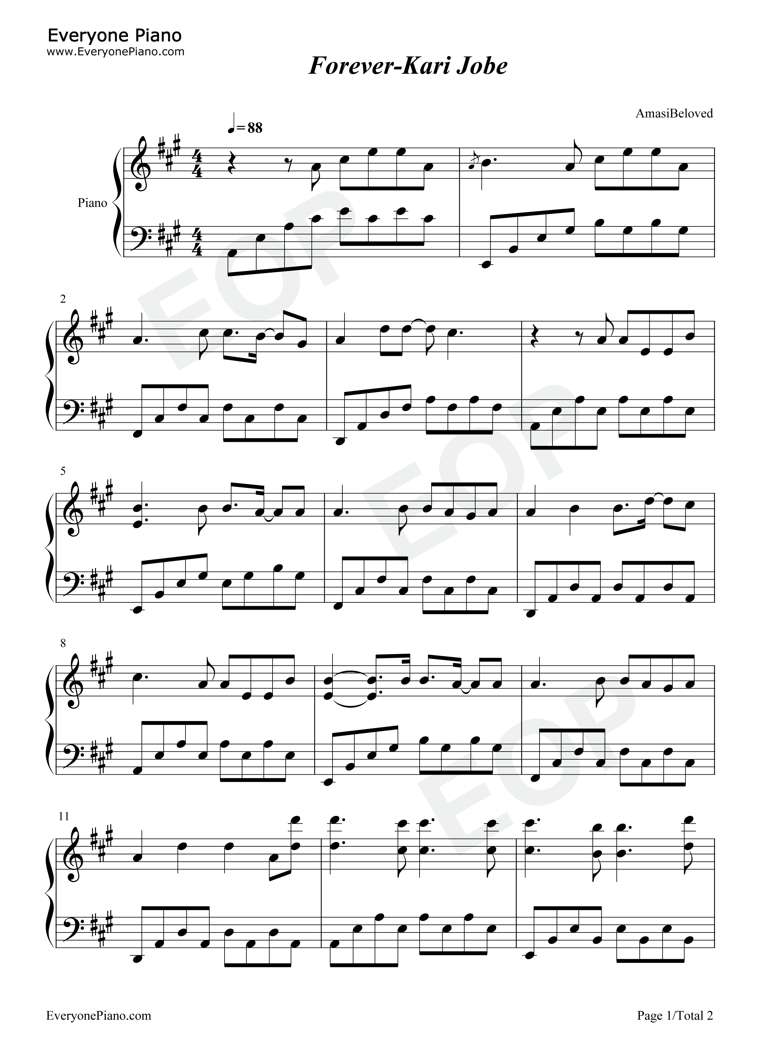 Forever钢琴谱_Kari_Jobe