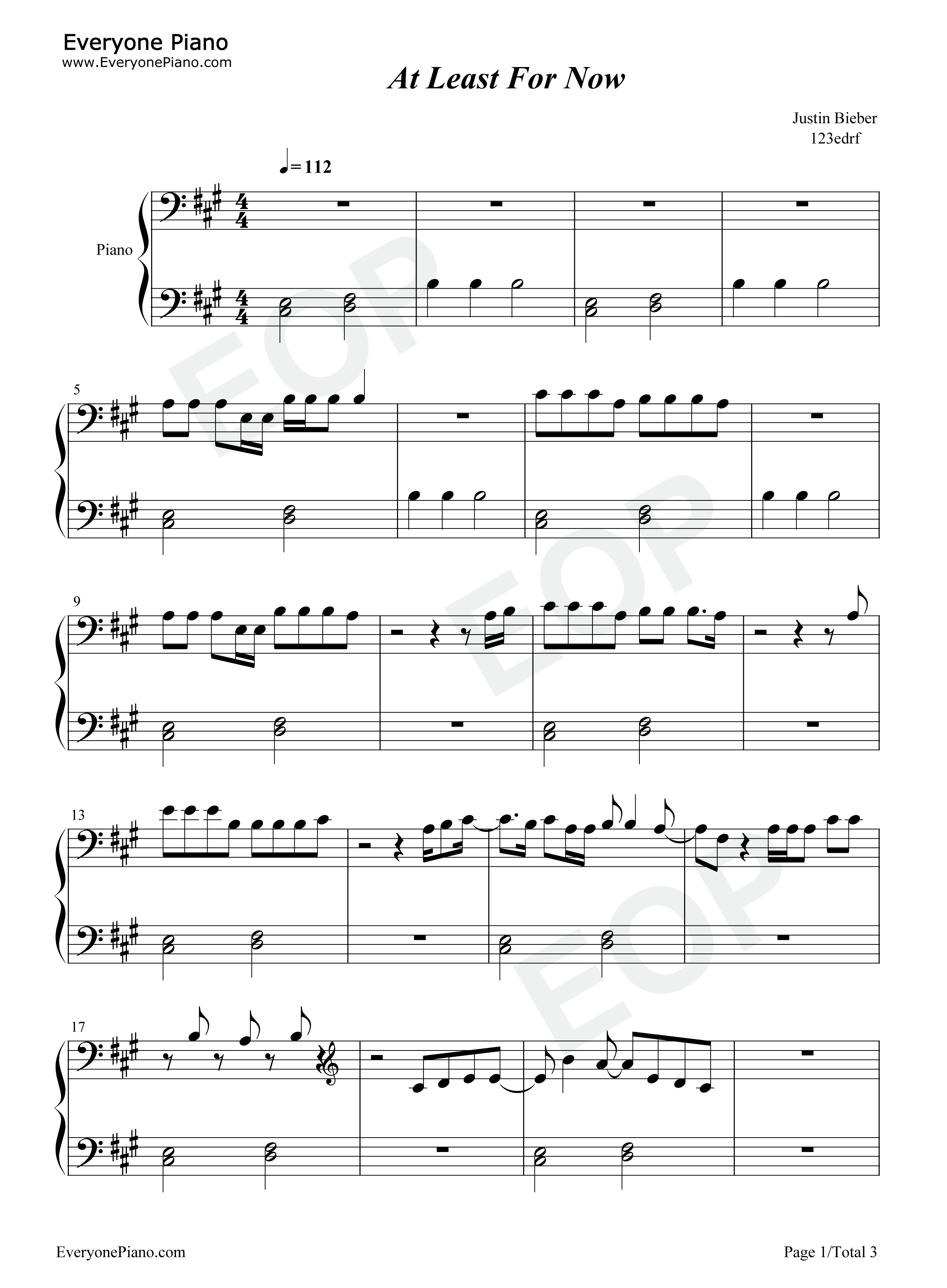 At_Least_For_Now钢琴谱_Justin_Bieber