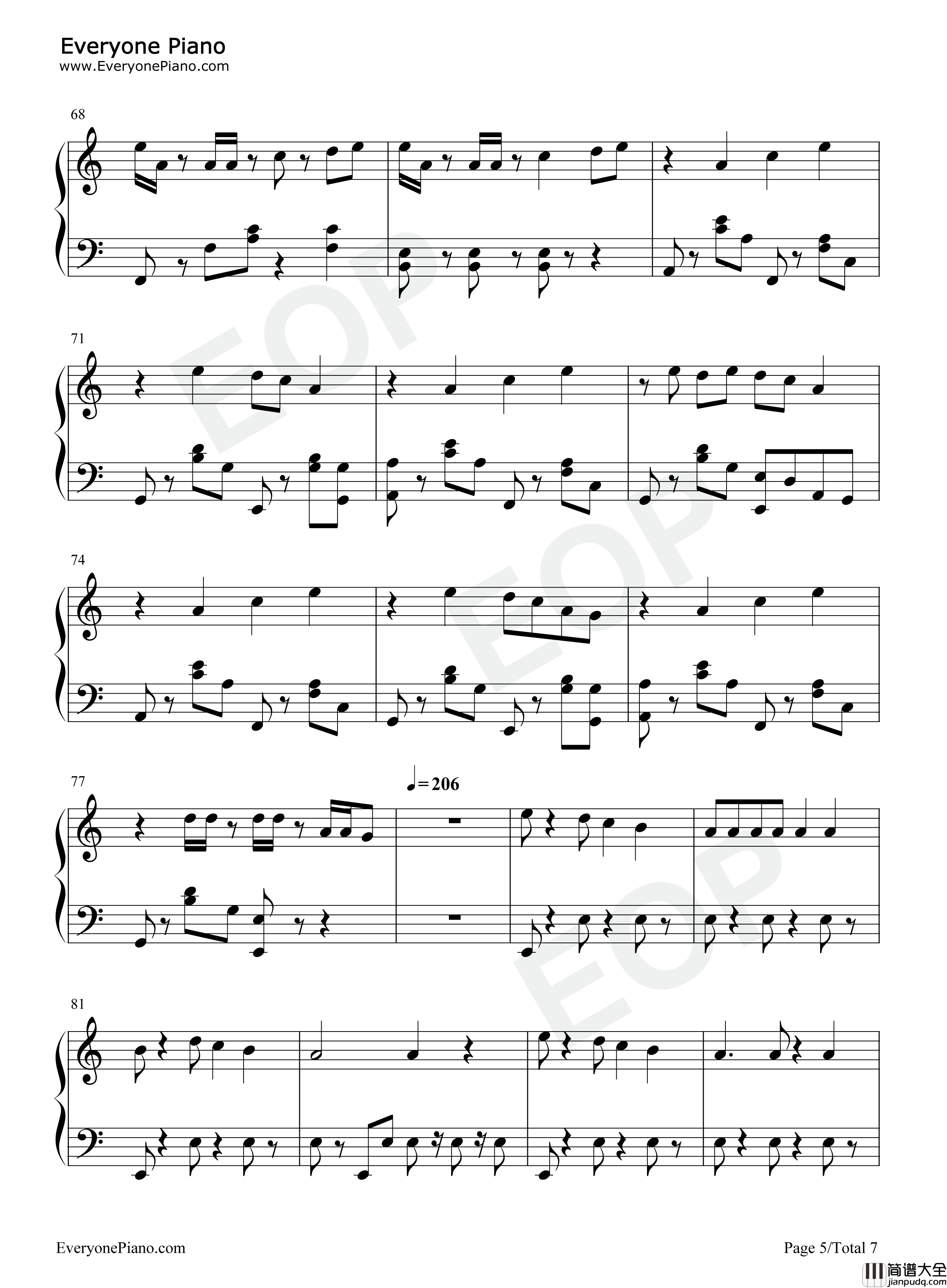 Maria钢琴谱_华莎_화사