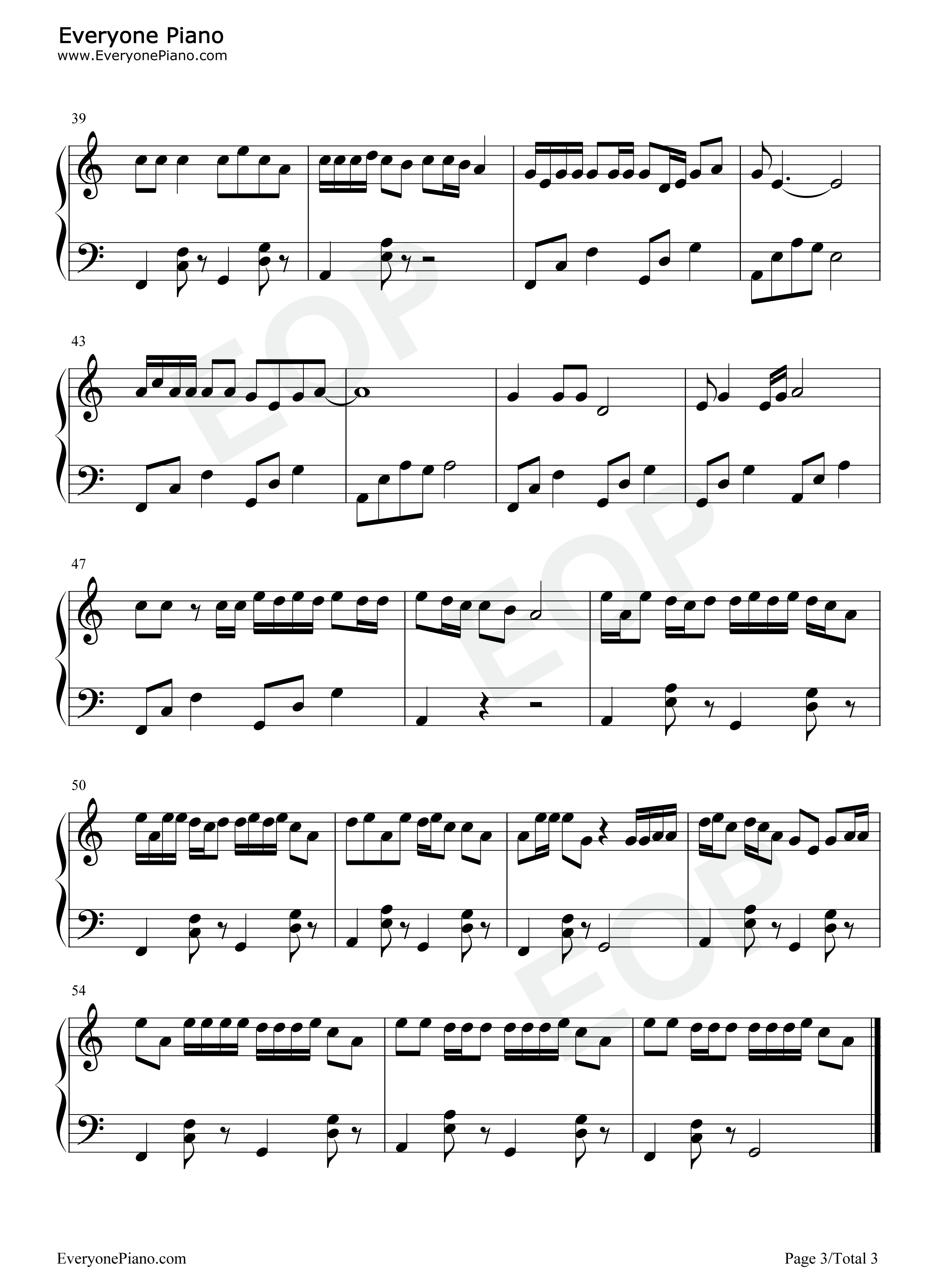 念诗之王钢琴谱_小可儿