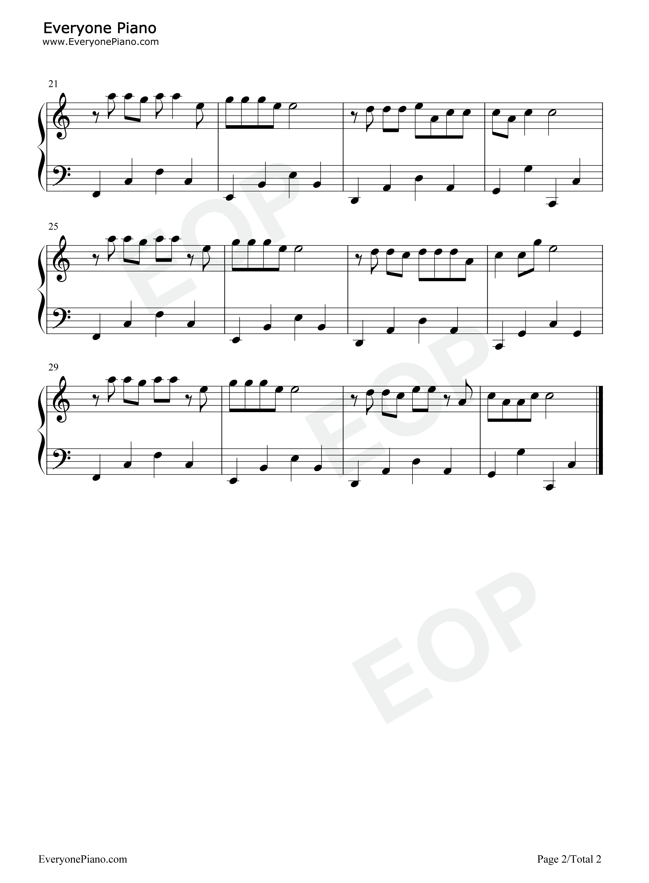 微笑吧钢琴谱_杨小壮