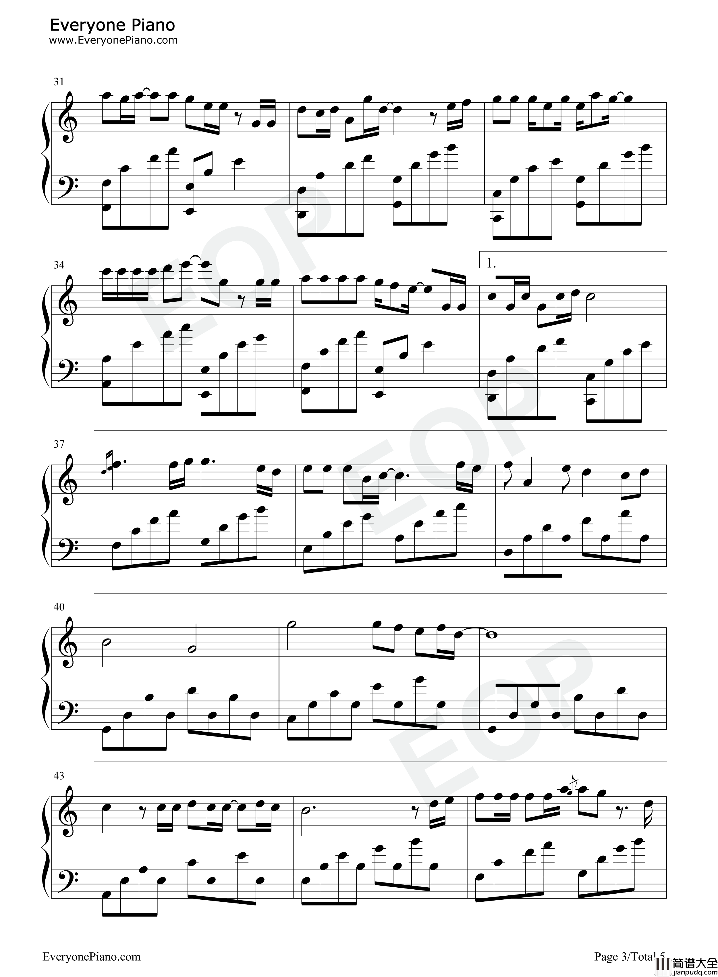 她很孤独钢琴谱_海伦