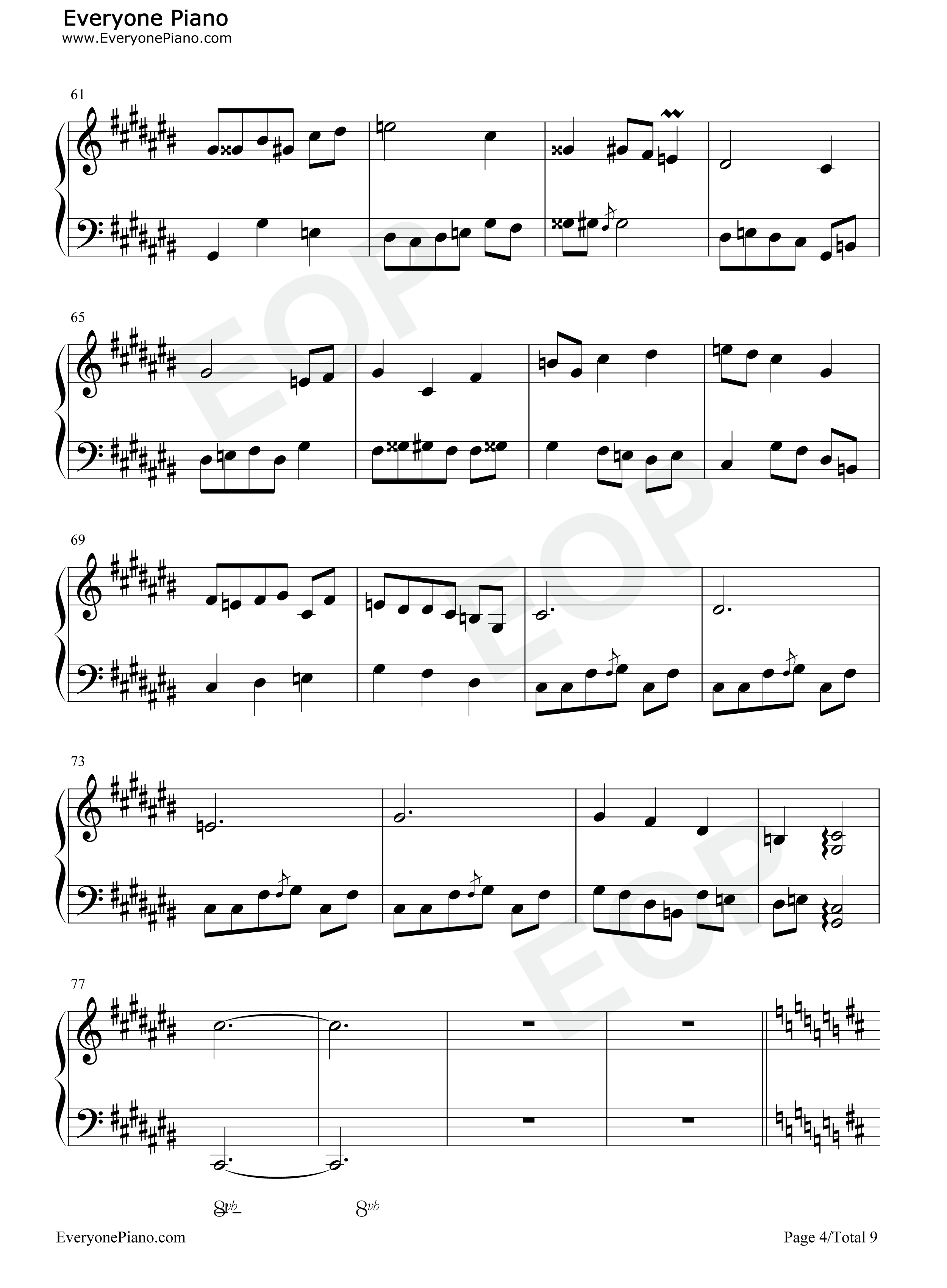 木毛组曲钢琴谱_IDW哒