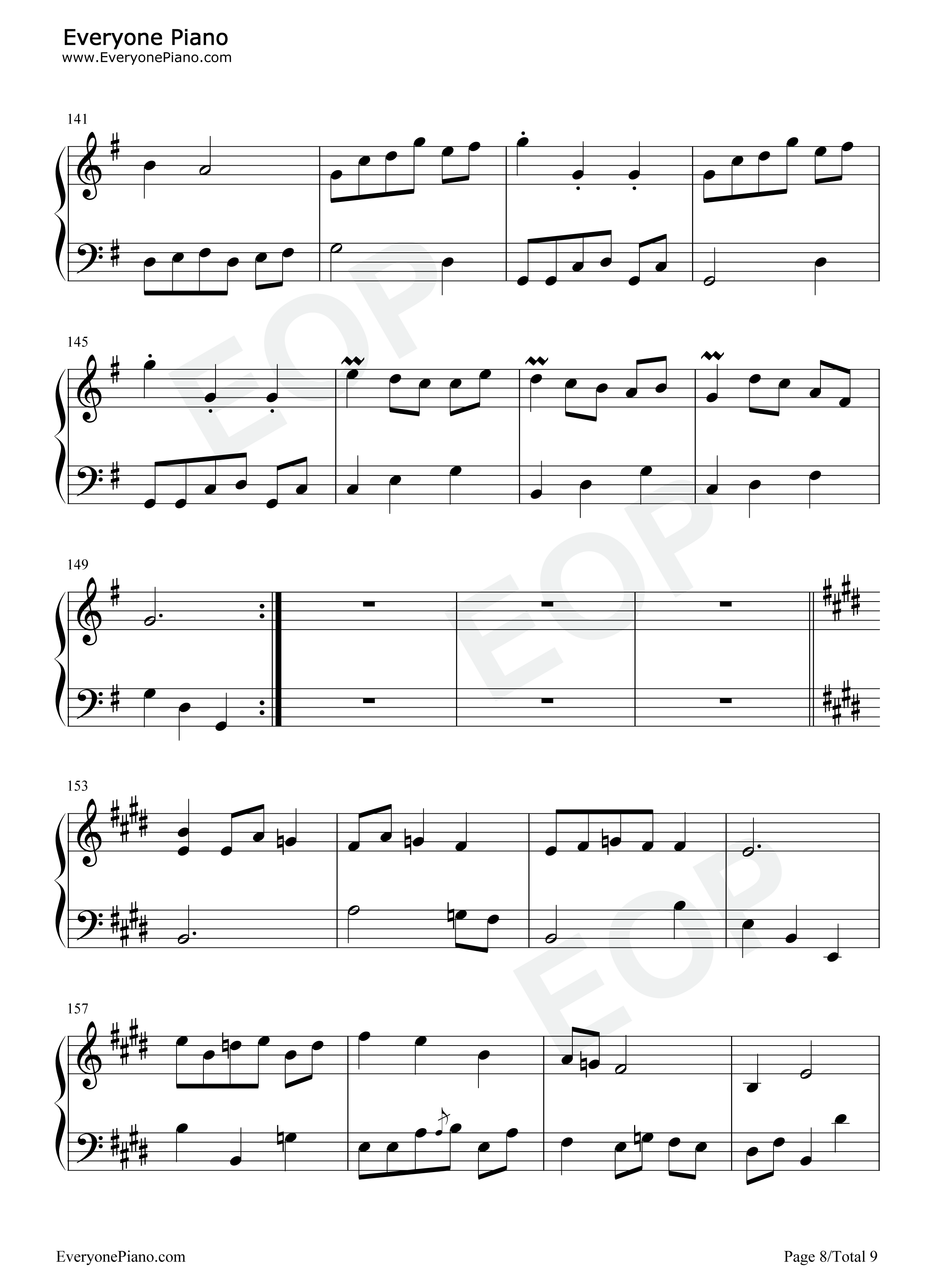 木毛组曲钢琴谱_IDW哒