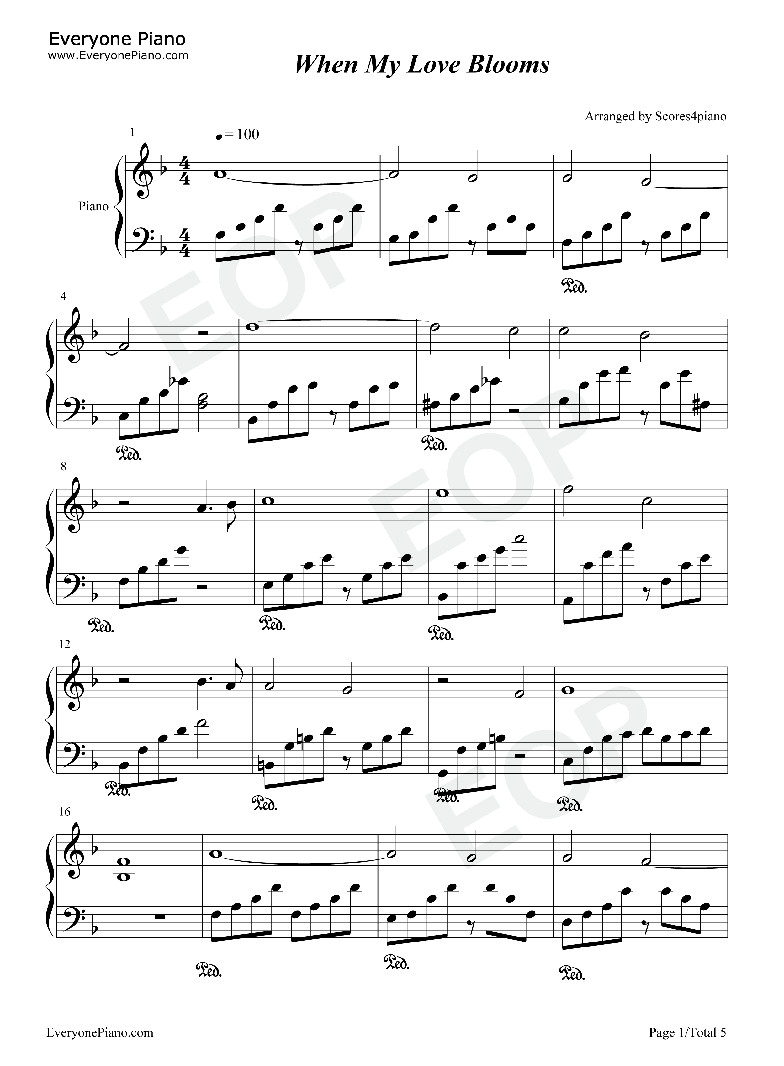 When_My_Love_Blooms钢琴谱_Studio_Dragon