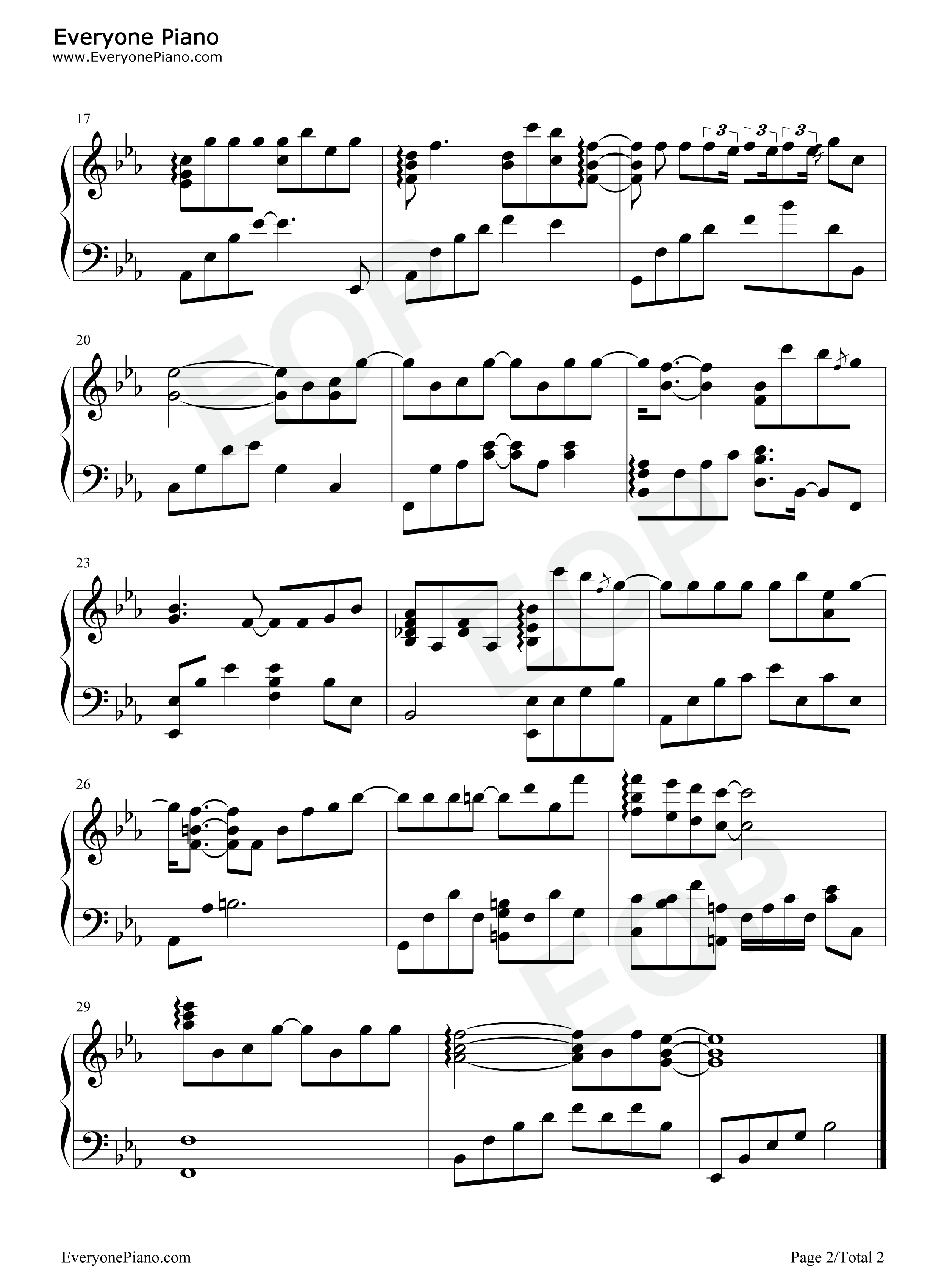 爱存在钢琴谱_王靖雯不胖_魏奇奇