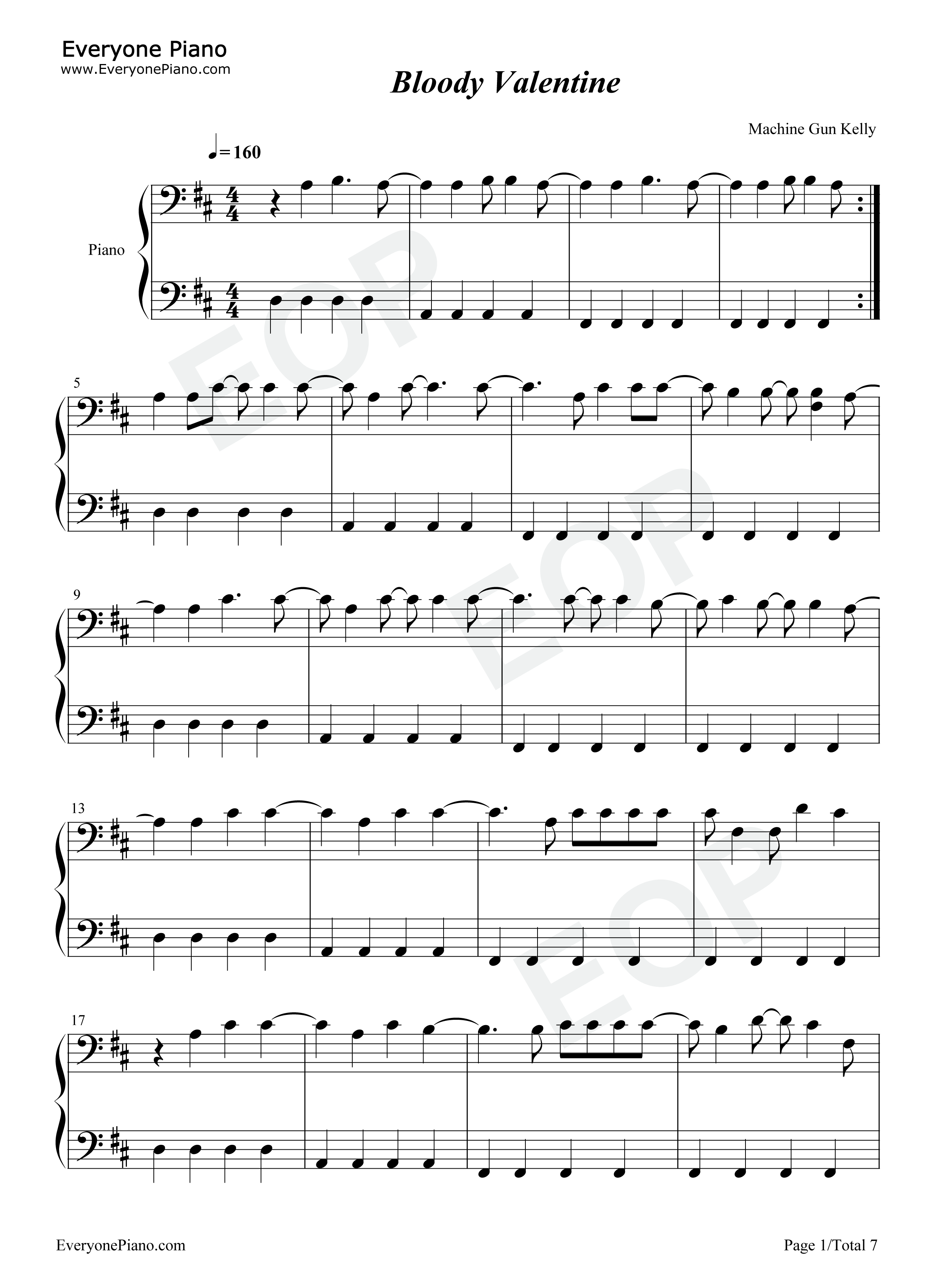 Bloody_Valentine钢琴谱_Machine_Gun_Kelly