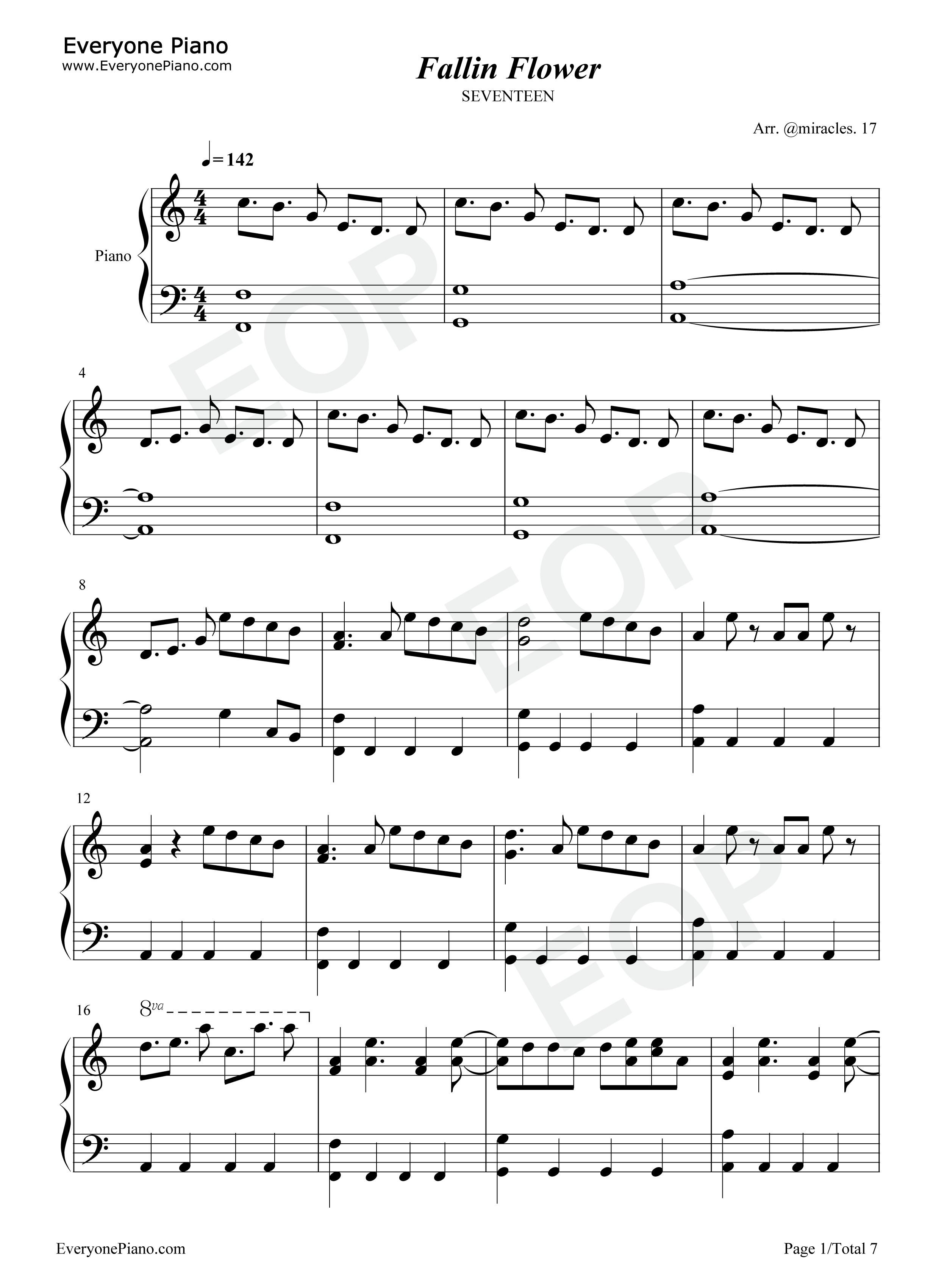 Fallin_Flower钢琴谱_SEVENTEEN