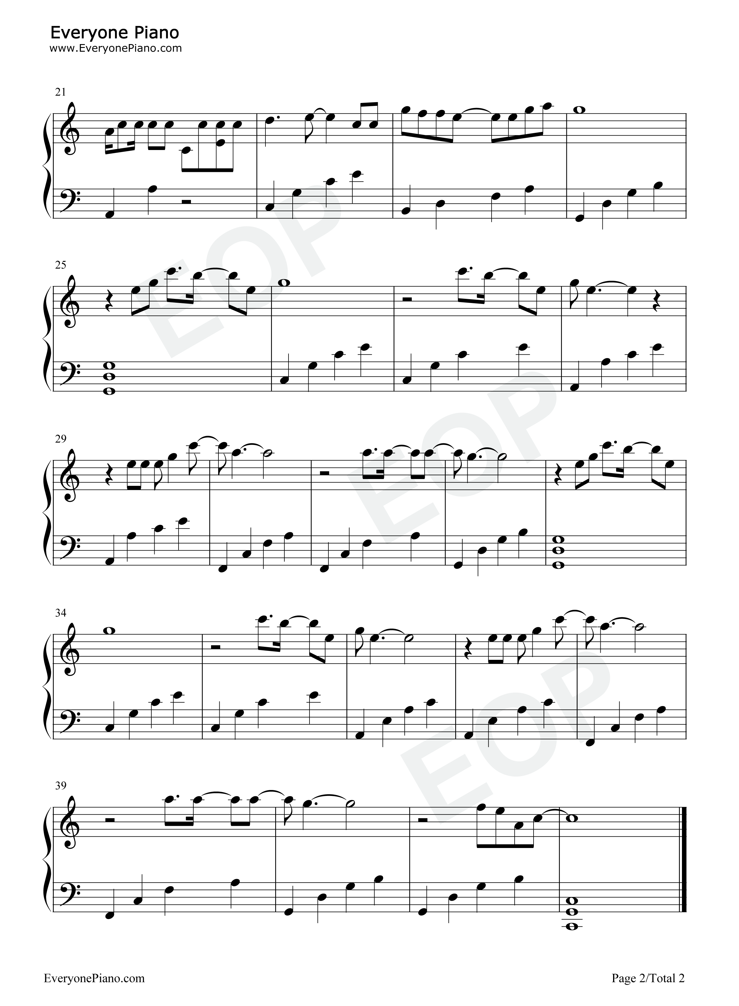 飞得更高钢琴谱_汪峰