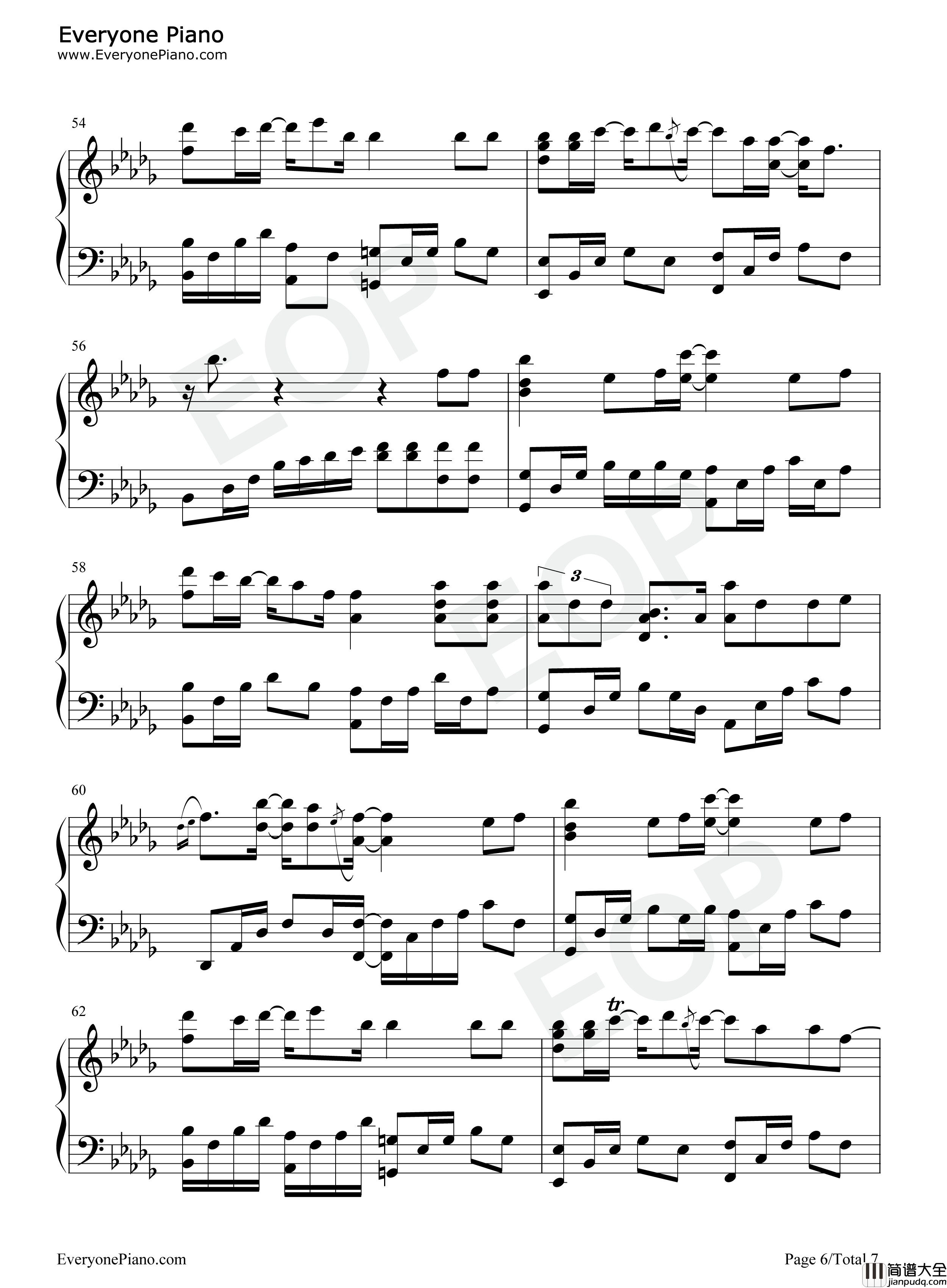 尘埃钢琴谱_家家