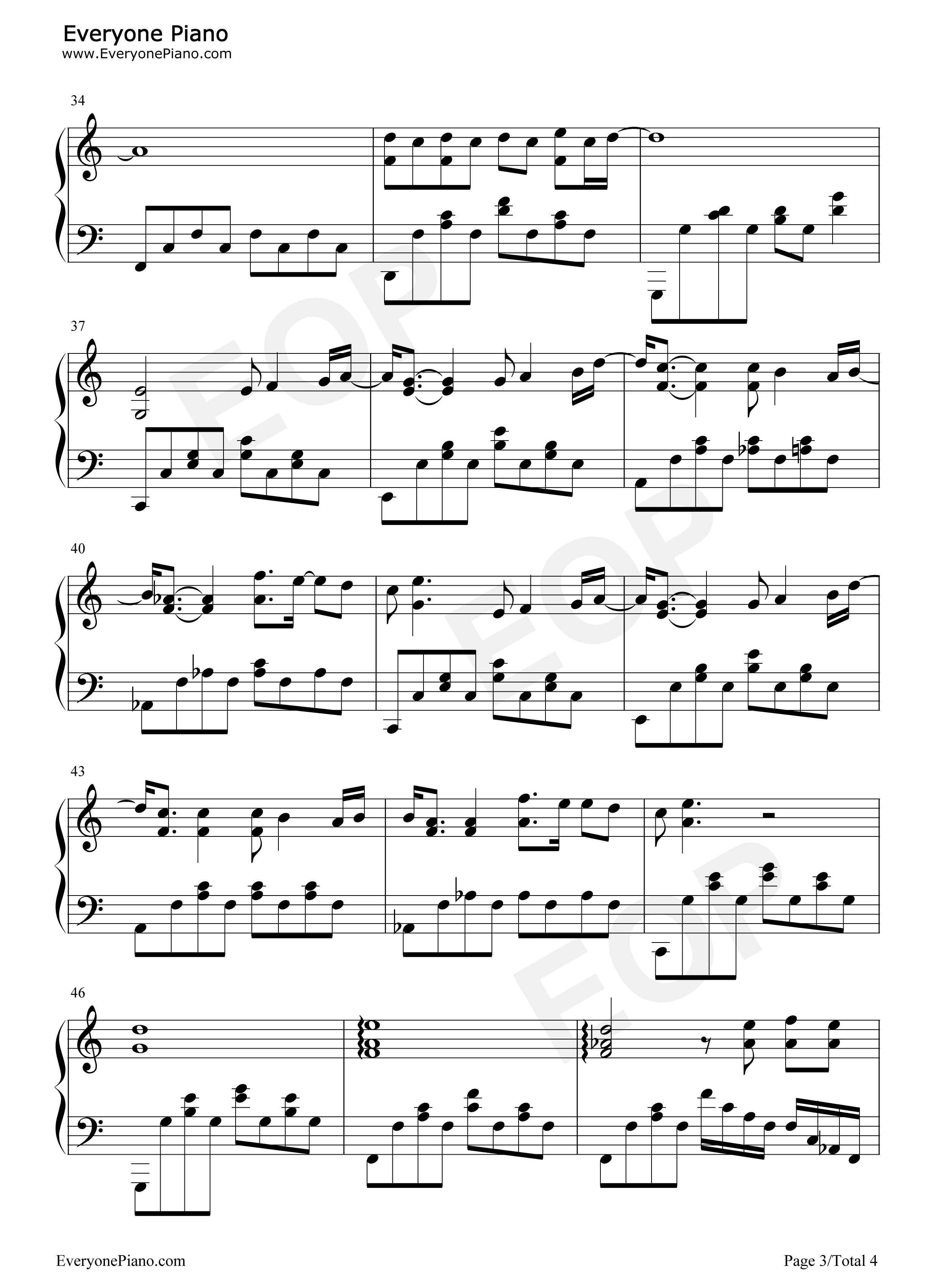 无滤镜钢琴谱_林俊杰_藤原浩