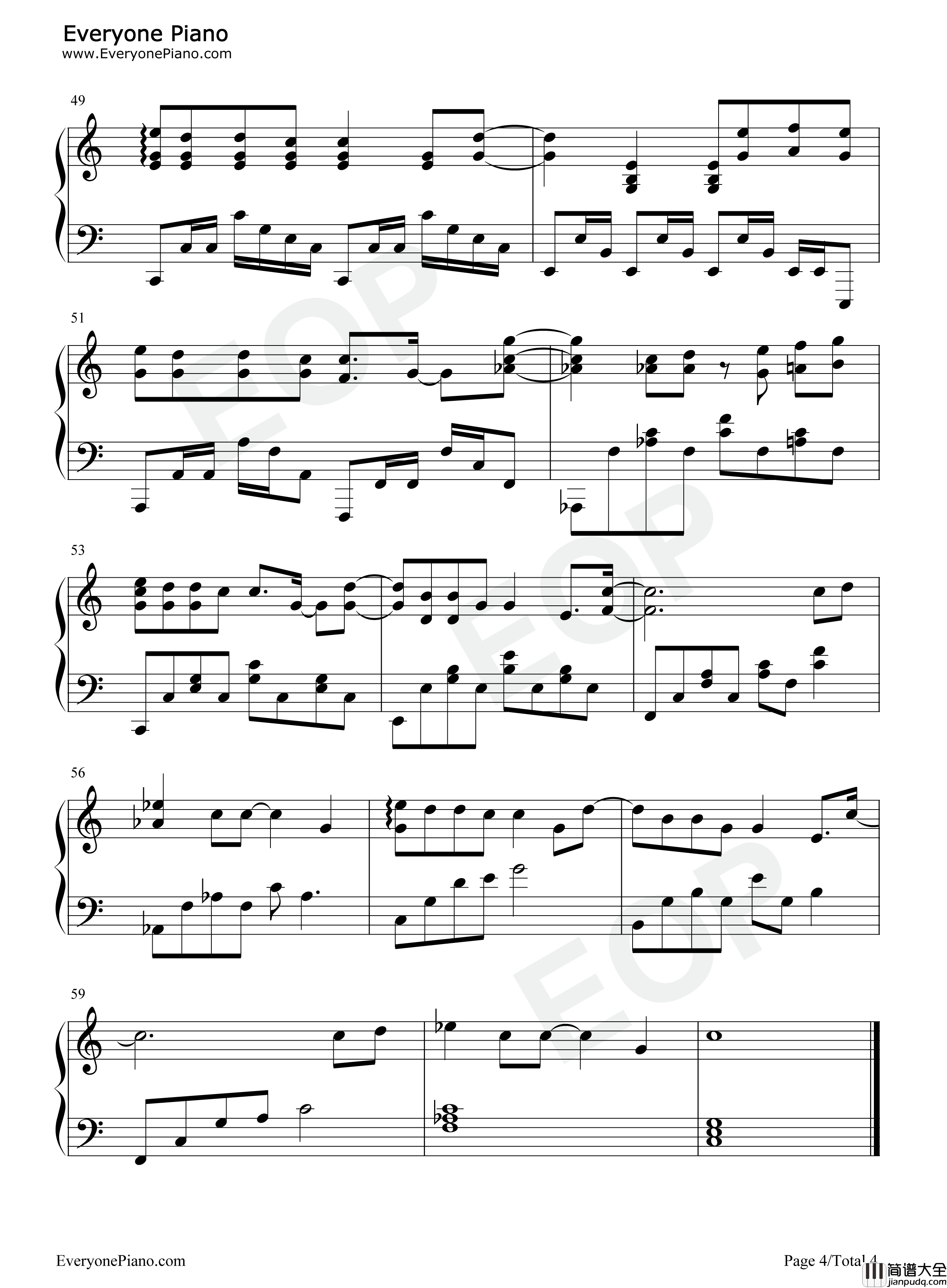 无滤镜钢琴谱_林俊杰_藤原浩