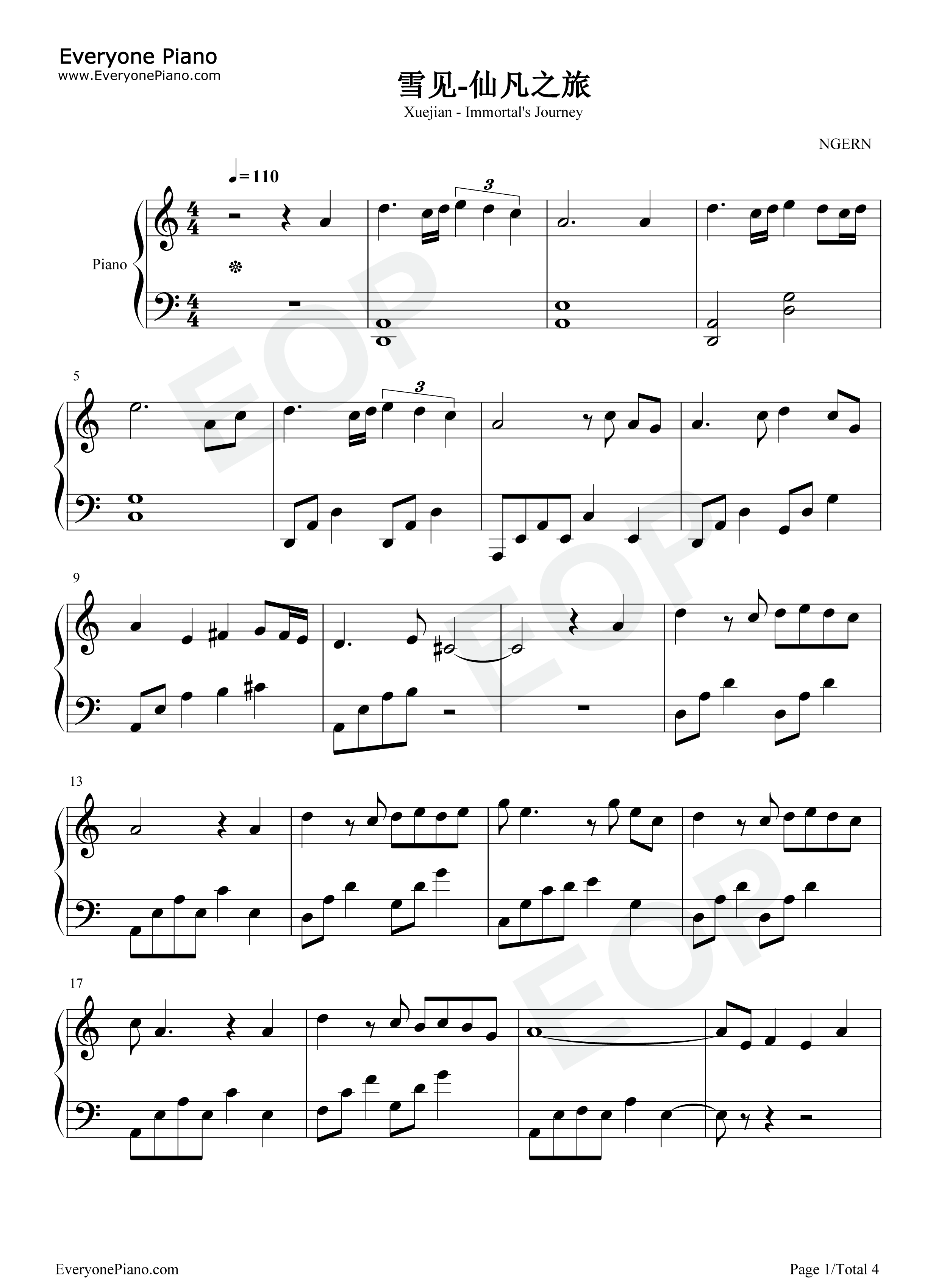 雪见钢琴谱_麦振鸿