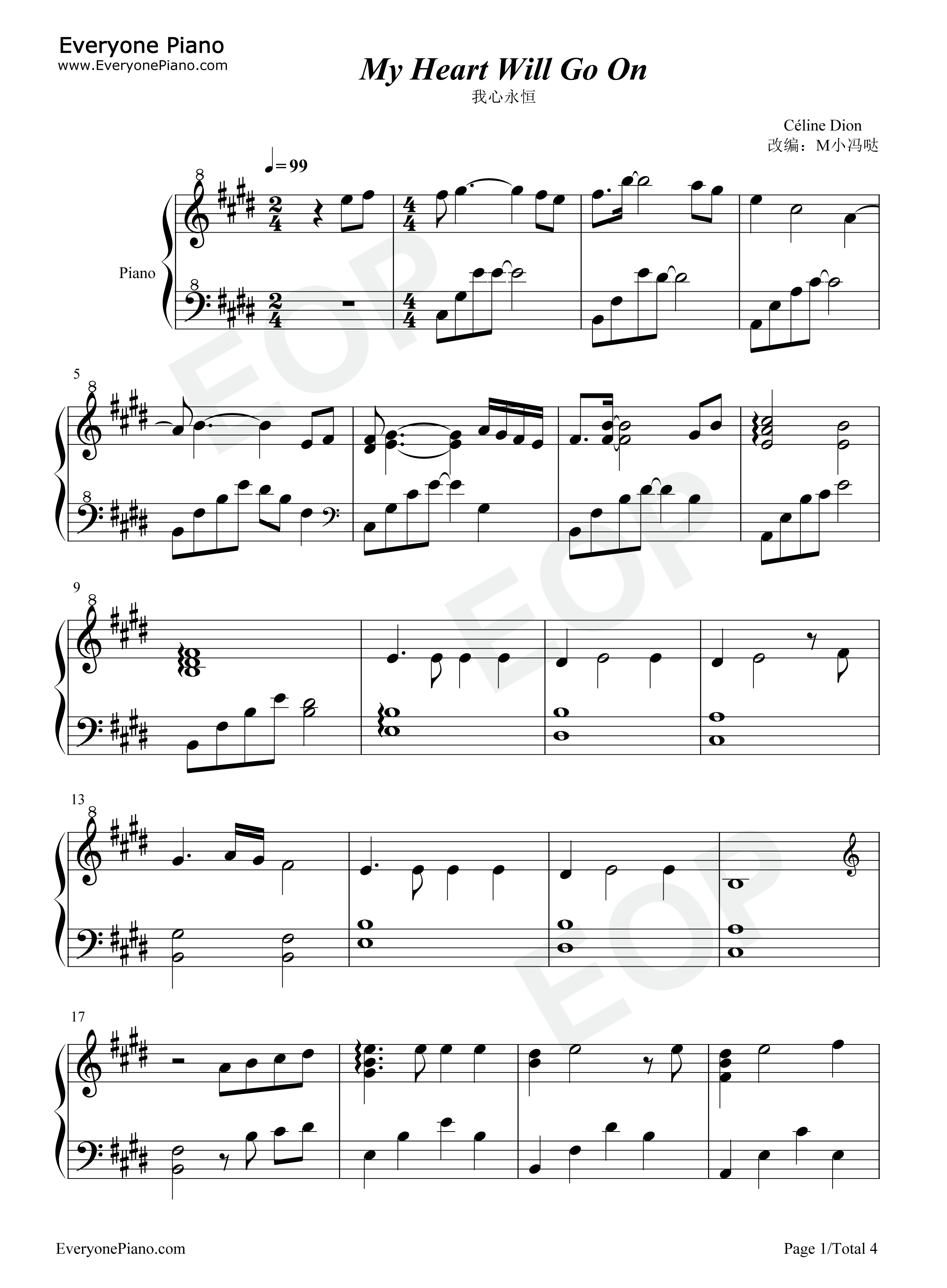 My_Heart_Will_Go_On钢琴谱_Celine_Dion